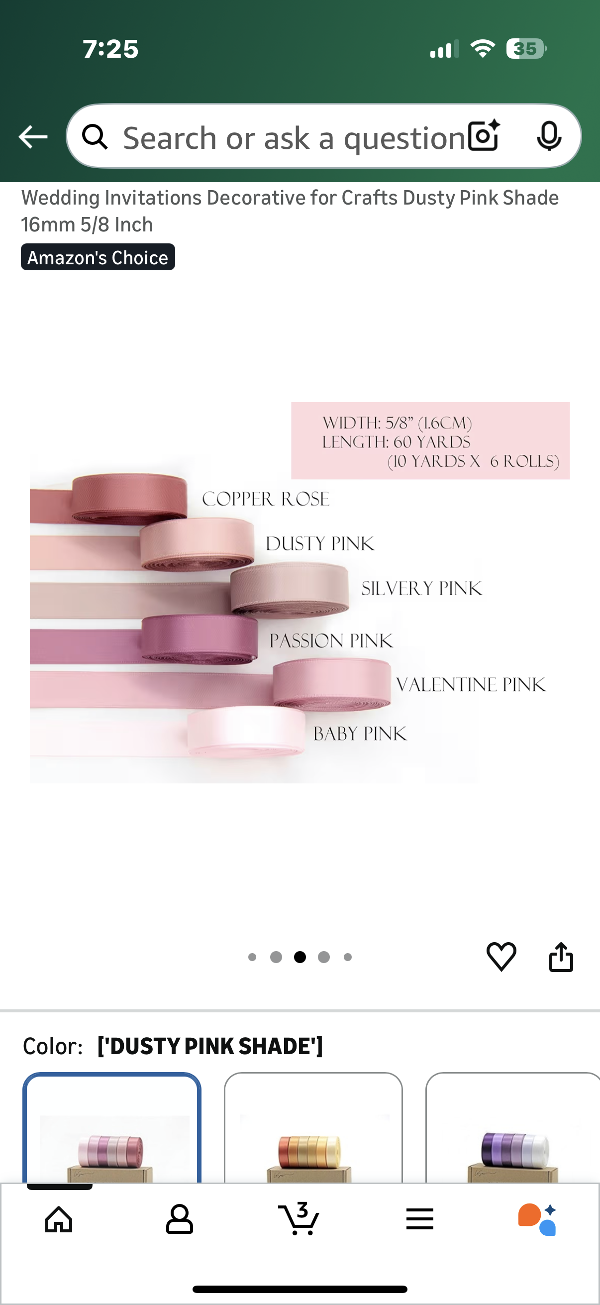 Set Satin Ribbon for Flower Bouquet Gift Wrapping for Crafts Bows for Girls Hair Presents Birthday Party Decorations Wedding Invitations Decorative for Crafts Dusty Pink Shade 16mm 5/8 Inch