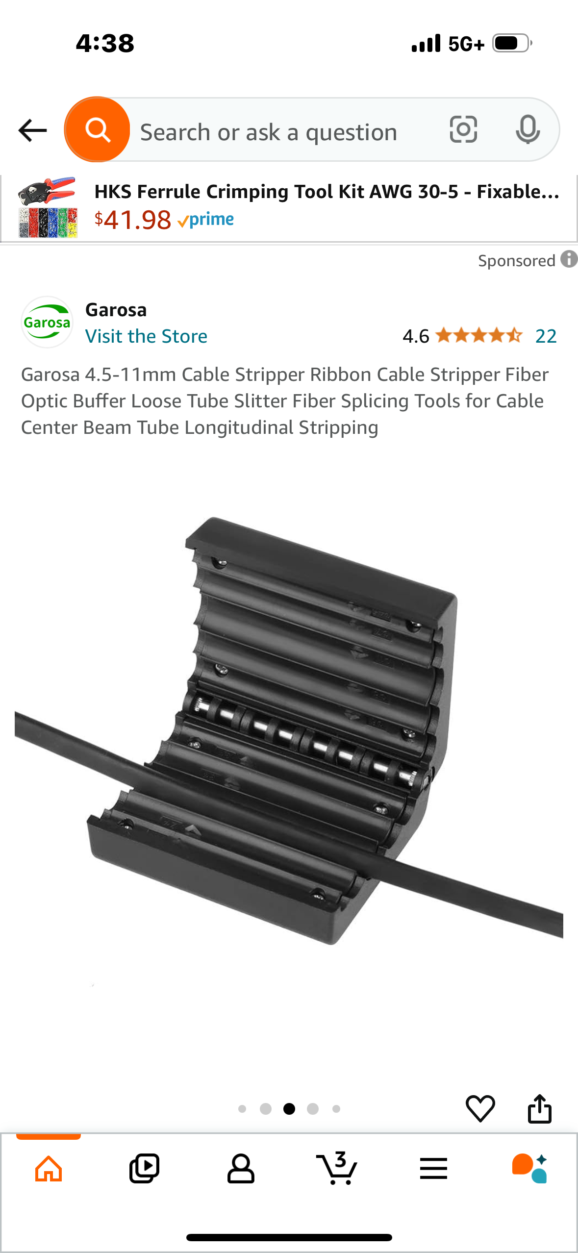 Garosa 4.5-11mm Cable Stripper Ribbon Cable Stripper Fiber Optic Buffer Loose Tube Slitter Fiber Splicing Tools for Cable Center Beam Tube Longitudinal Stripping