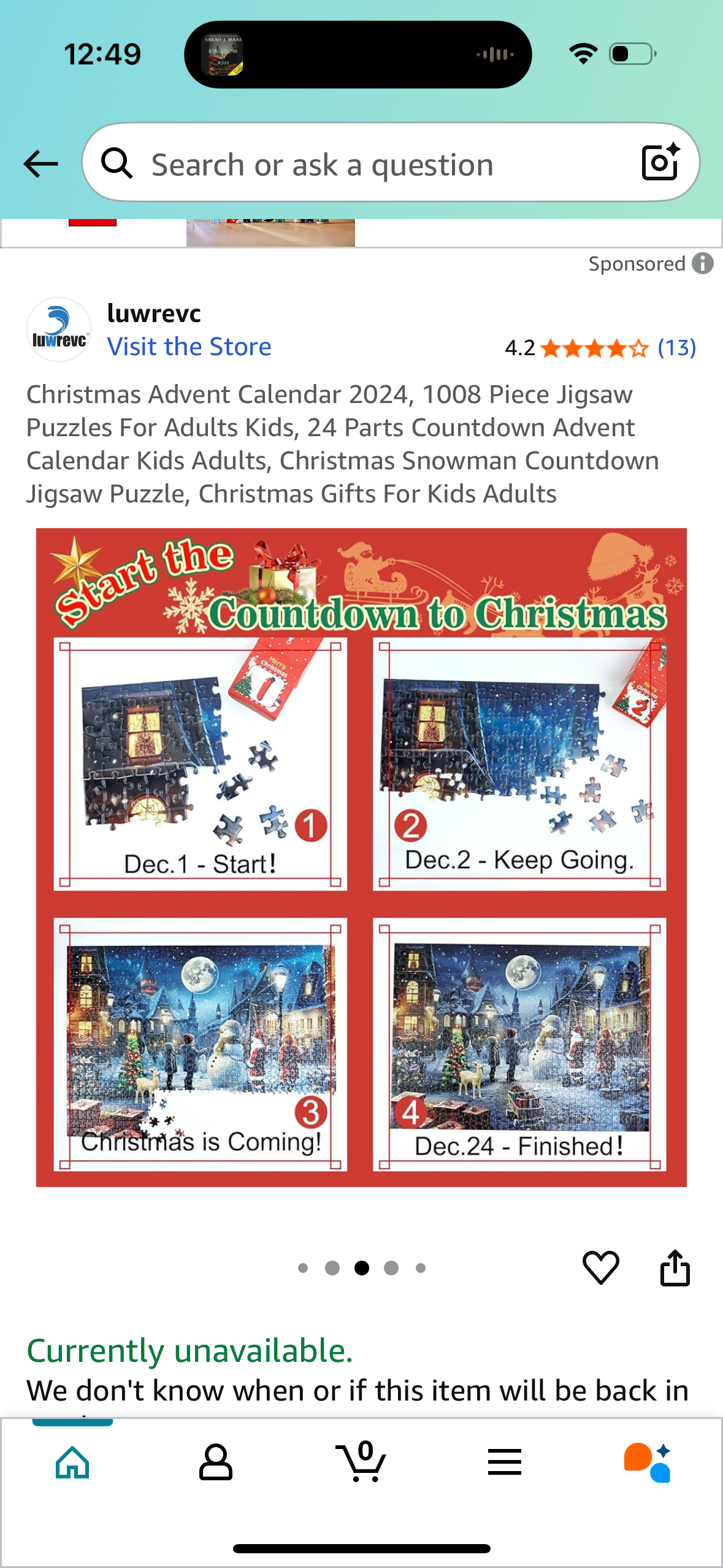 Christmas Advent Calendar 2024, 1008 Piece Jigsaw Puzzles For Adults Kids, 24 Parts Countdown Advent Calendar Kids Adults, Christmas Snowman Countdown Jigsaw Puzzle, Christmas Gifts For Kids Adults