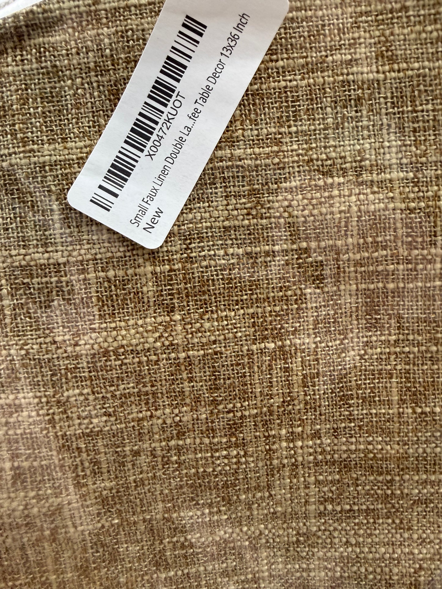 Small Faux Linen Double Layer Table Runner 36 Inch Farmhouse Rustic Short Khaki Table Runners Thick Reversible Coffee Rectangle Runners for Daily Use Dining Coffee Table Decor 13x36 Inch