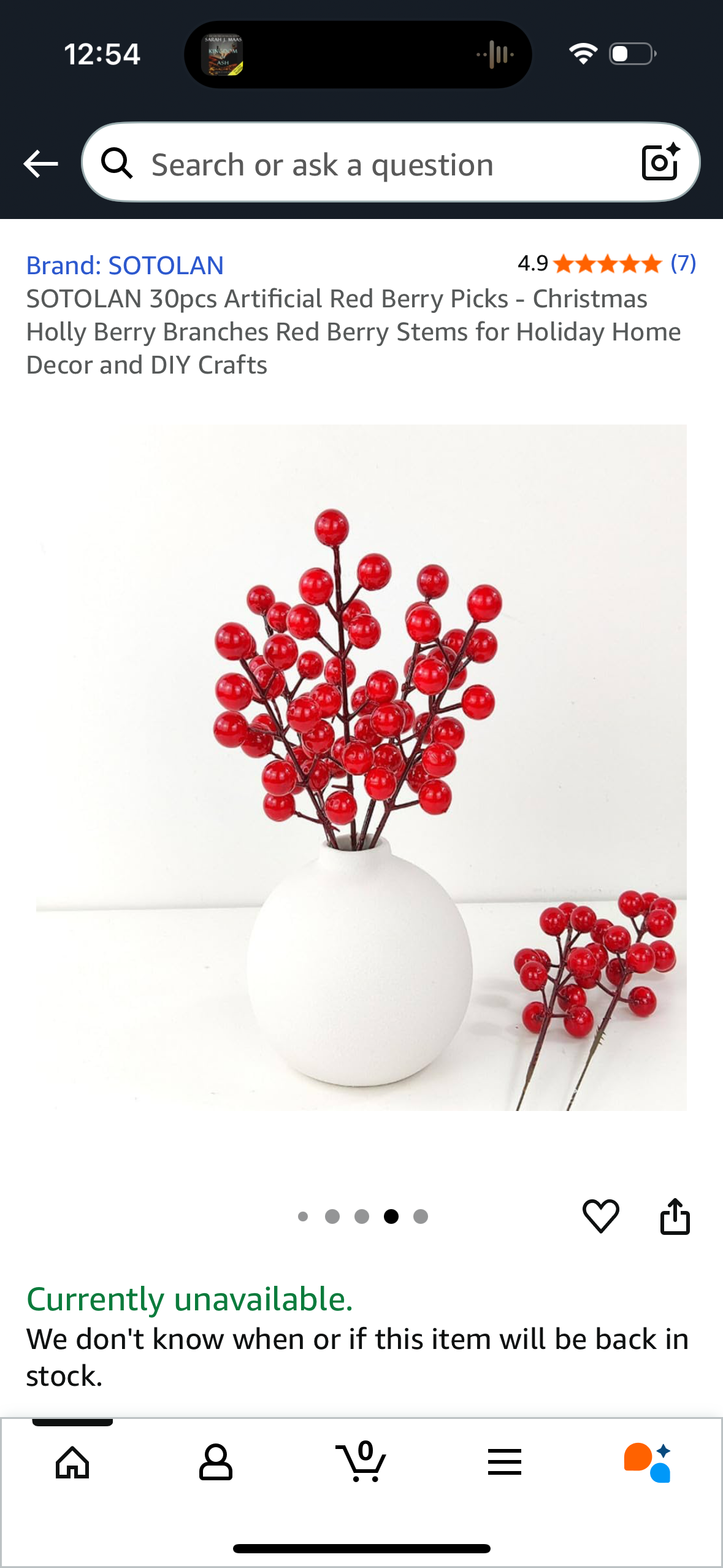 SOTOLAN 30pcs Artificial Red Berry Picks - Christmas Holly Berry Branches Red Berry Stems for Holiday Home Decor and DIY Crafts