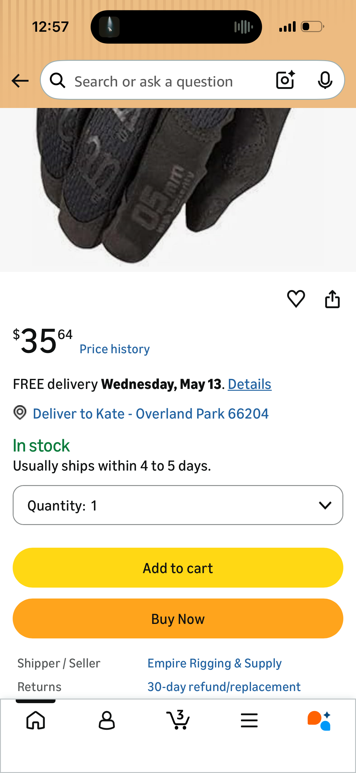 Mechanix Wear Mens Covert Glove (Size Large)