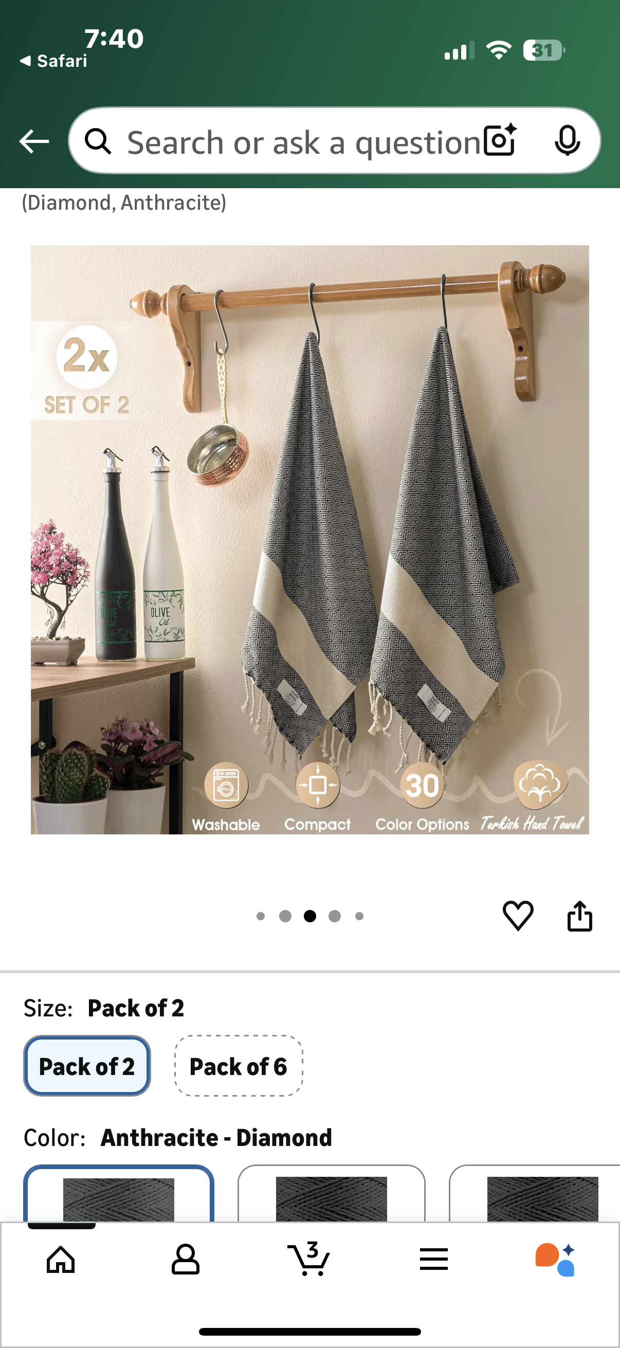 Ephesus Hand Towels - Set of 2 | 18" x 30" - Decorative Turkish Hand Towel for Bathroom, Kitchen, Guest, Face, Hair, Tea, Dishcloth