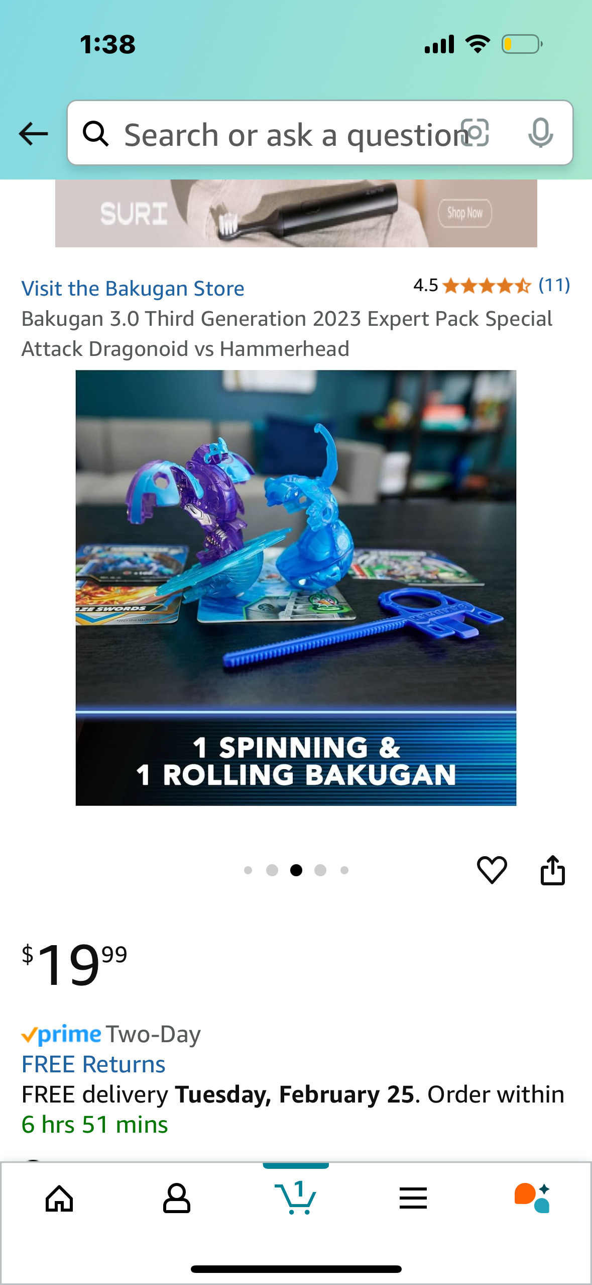 Bakugan 3.0 Third Generation 2023 Expert Pack Special Attack Dragonoid vs Hammerhead