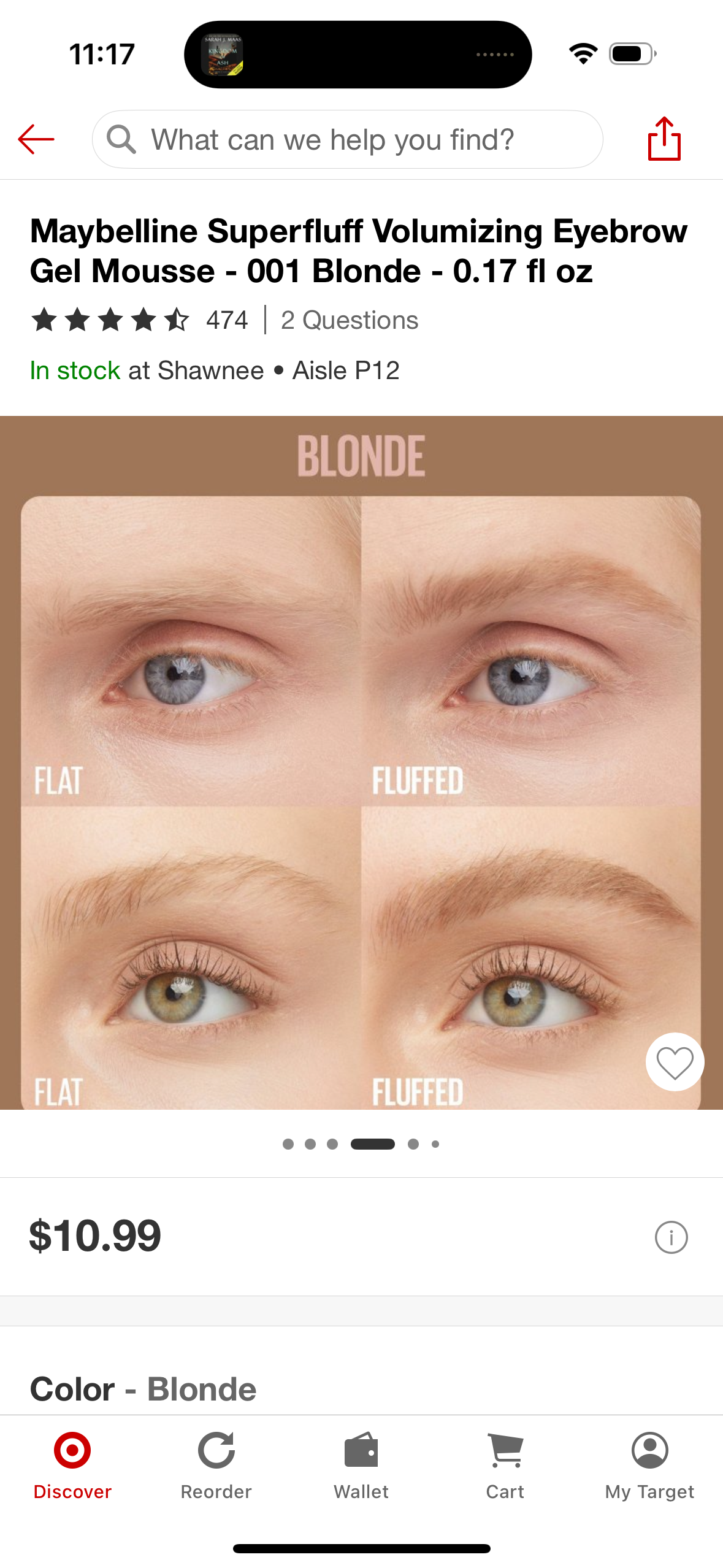 Maybelline Superfluff Volumizing Eyebrow Gel Mousse - 001 Blonde - 0.17 fl oz