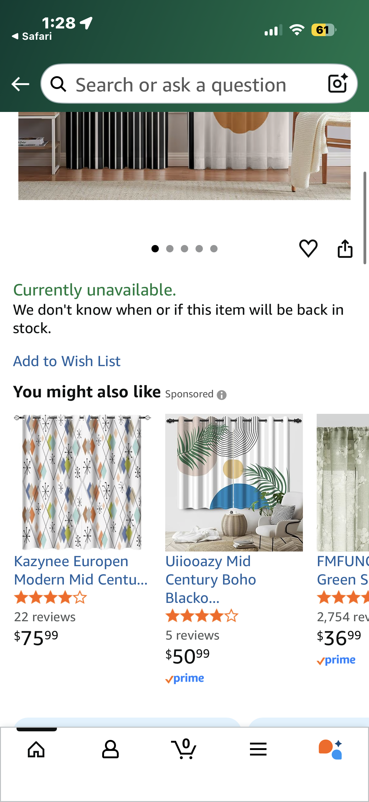 Siwacline Semi Sheer Mid Century Modern Curtains Abstract Geometric Balance Shapes Rainbow Sun Circles Boho Light Filtering Rod Pocket Curtains for Bedroom Living Room(52" W x 96" L, 2 Panels)