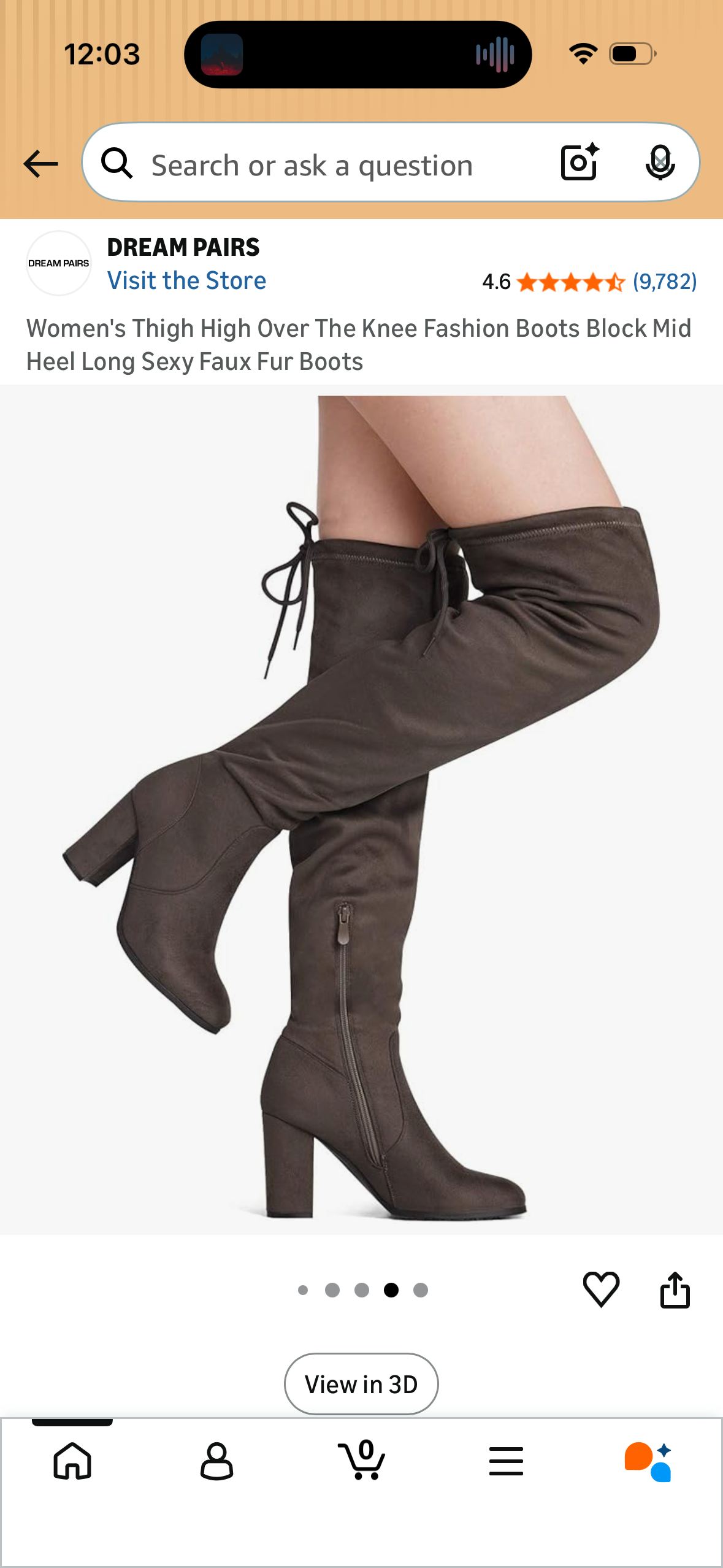 Women's Thigh High Over The Knee Fashion Boots Block Mid Heel Long Sexy Faux Fur Boots (Size US 7 Women’s)