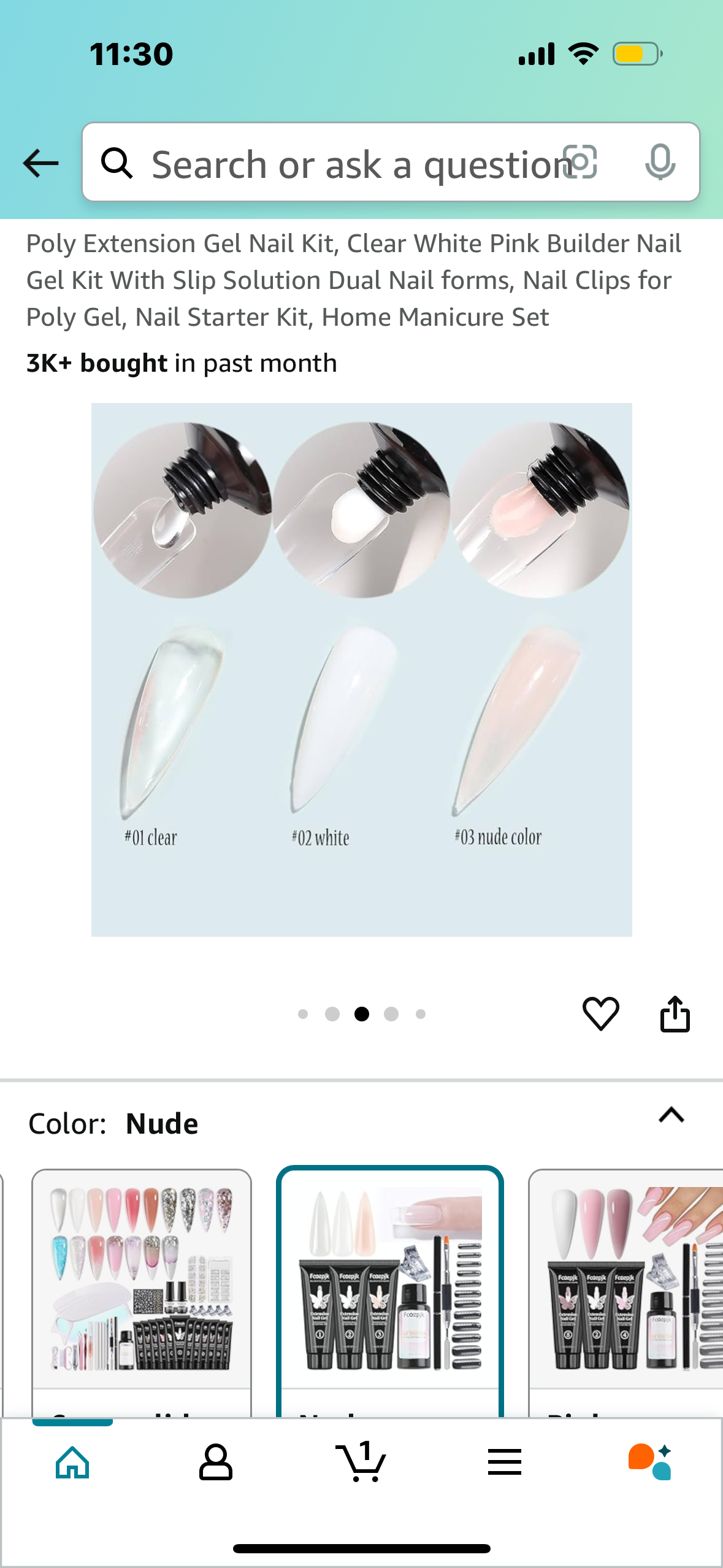 Poly Extension Gel Nail Kit, Clear White Pink Builder Nail Gel Kit With Slip Solution Dual Nail forms, Nail Clips for Poly Gel, Nail Starter Kit, Home Manicure Set