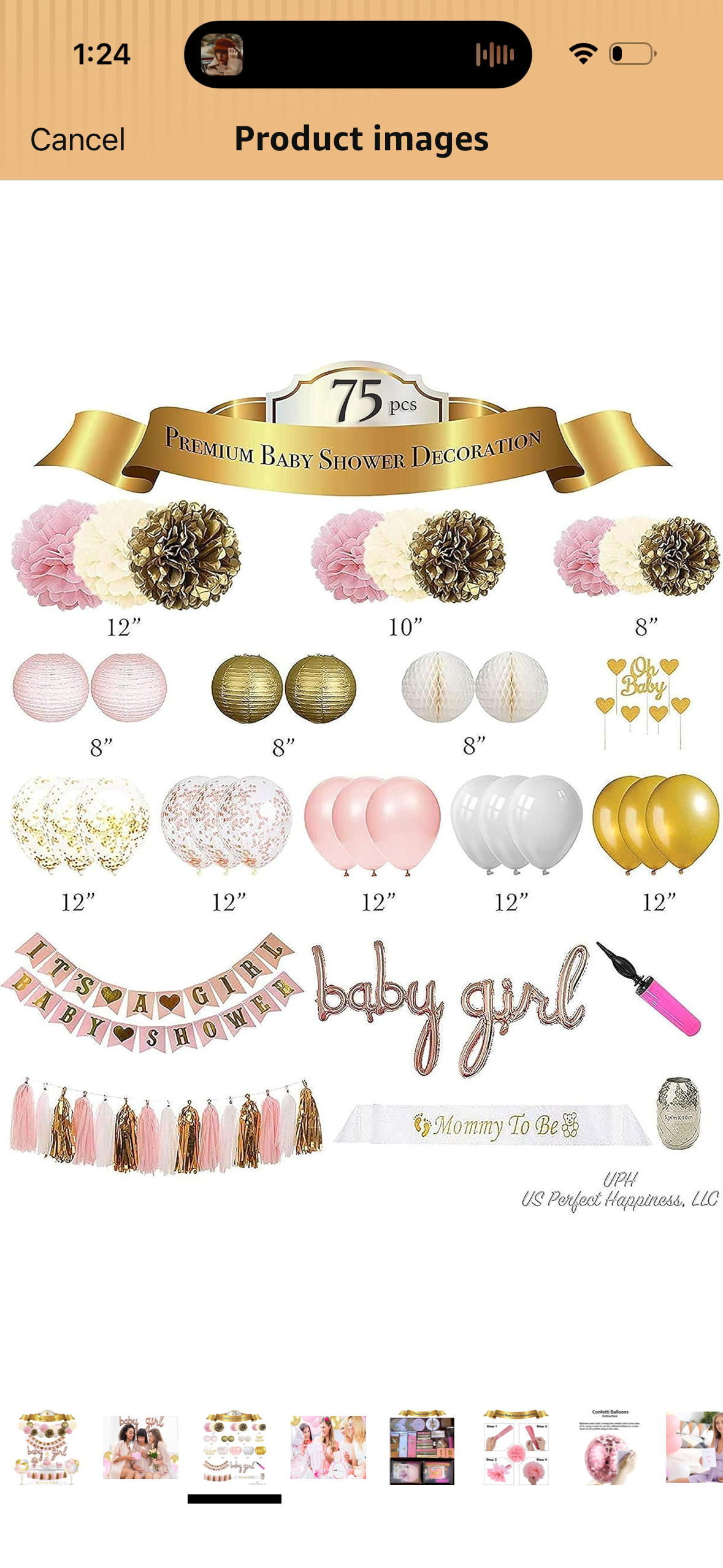 Baby Shower Decorations For Girl | Premium | 75 Pcs | It* *s A Girl Banner | Baby Girl Foil Balloons | Flower Pom Poms, Paper Lanterns, Honeycomb Balls, Tassels (Pink, Gold, White) | Confetti & Latex