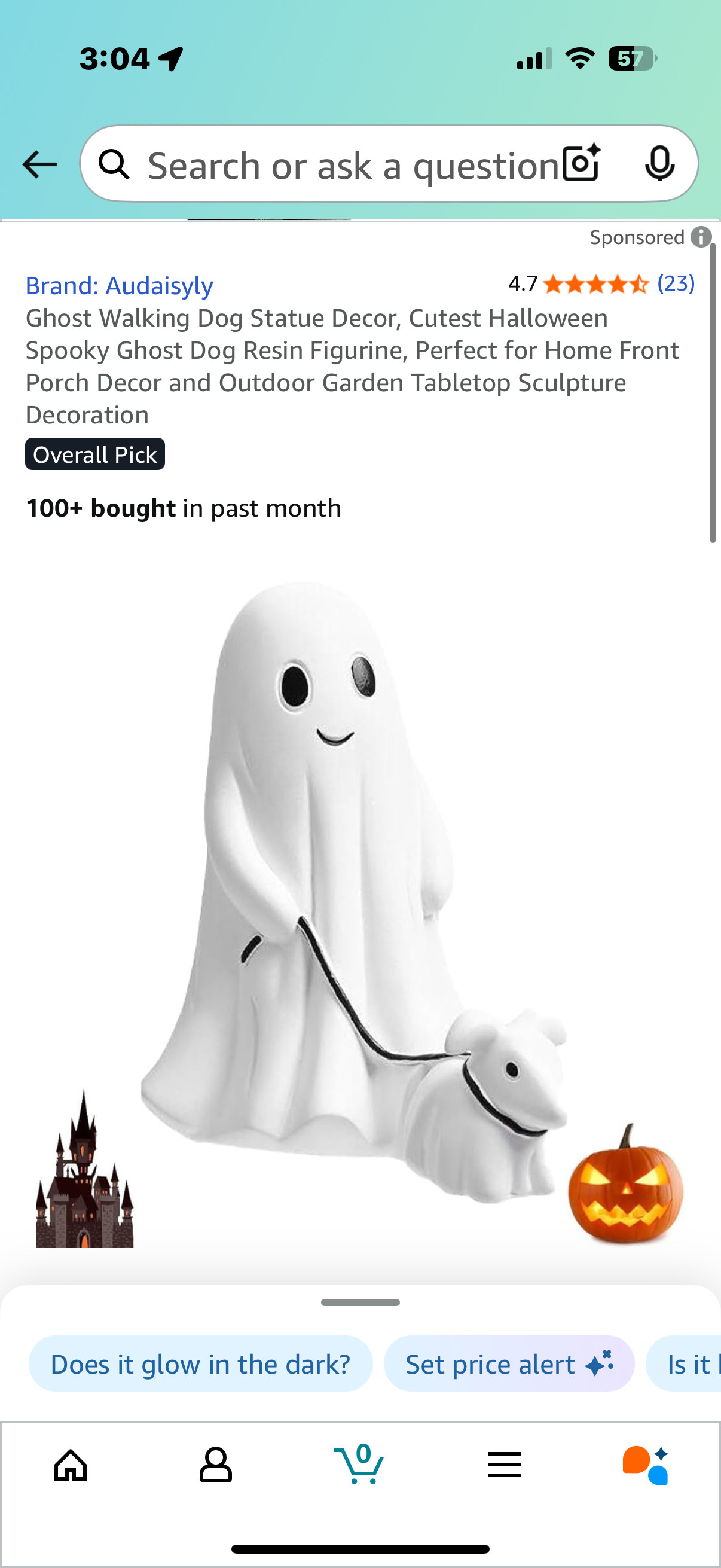 Ghost Walking Dog Statue Decor, Cutest Halloween Spooky Ghost Dog Resin Figurine, Perfect for Home Front Porch Decor and Outdoor Garden Tabletop Sculpture Decoration