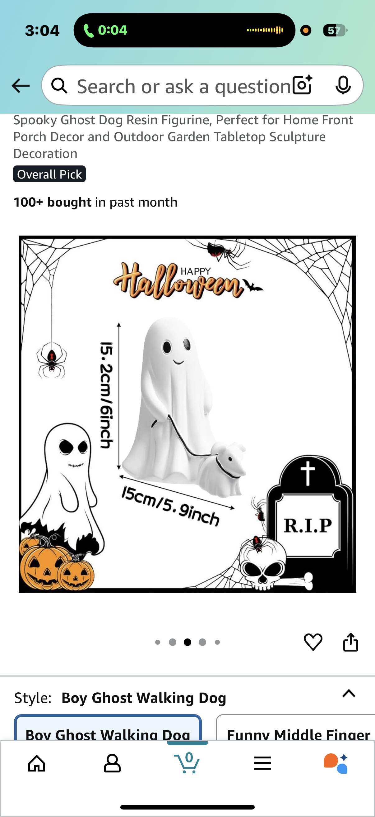 Ghost Walking Dog Statue Decor, Cutest Halloween Spooky Ghost Dog Resin Figurine, Perfect for Home Front Porch Decor and Outdoor Garden Tabletop Sculpture Decoration