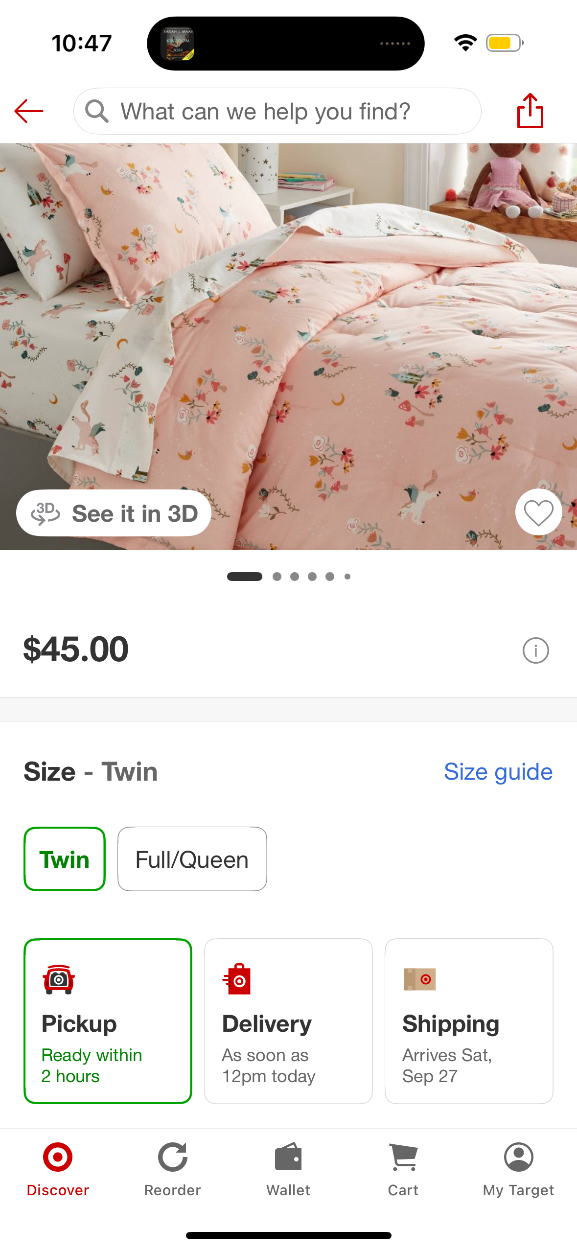 Twin Kids' Comforter Set Pegasus Print - Pillowfort™: OEKO-TEX Certified, Animal Print, Twin Bedding