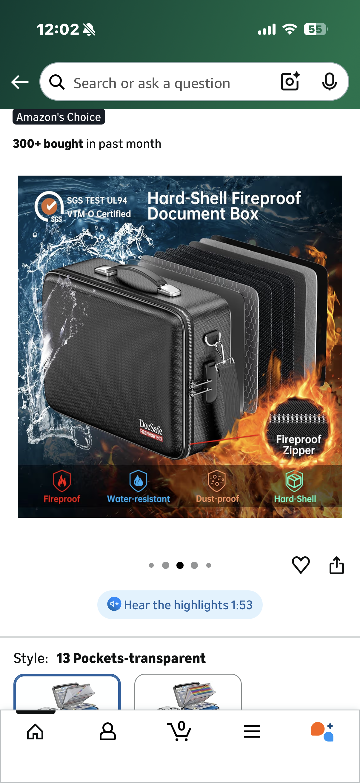 DocSafe Fireproof Document Box with Lock&Shoulder Strap, Hard-Shell Case File Organizer with Accordion File Folder, Multi-Layer Portable Home Office Travel Safe Storage for Important Documents Laptop