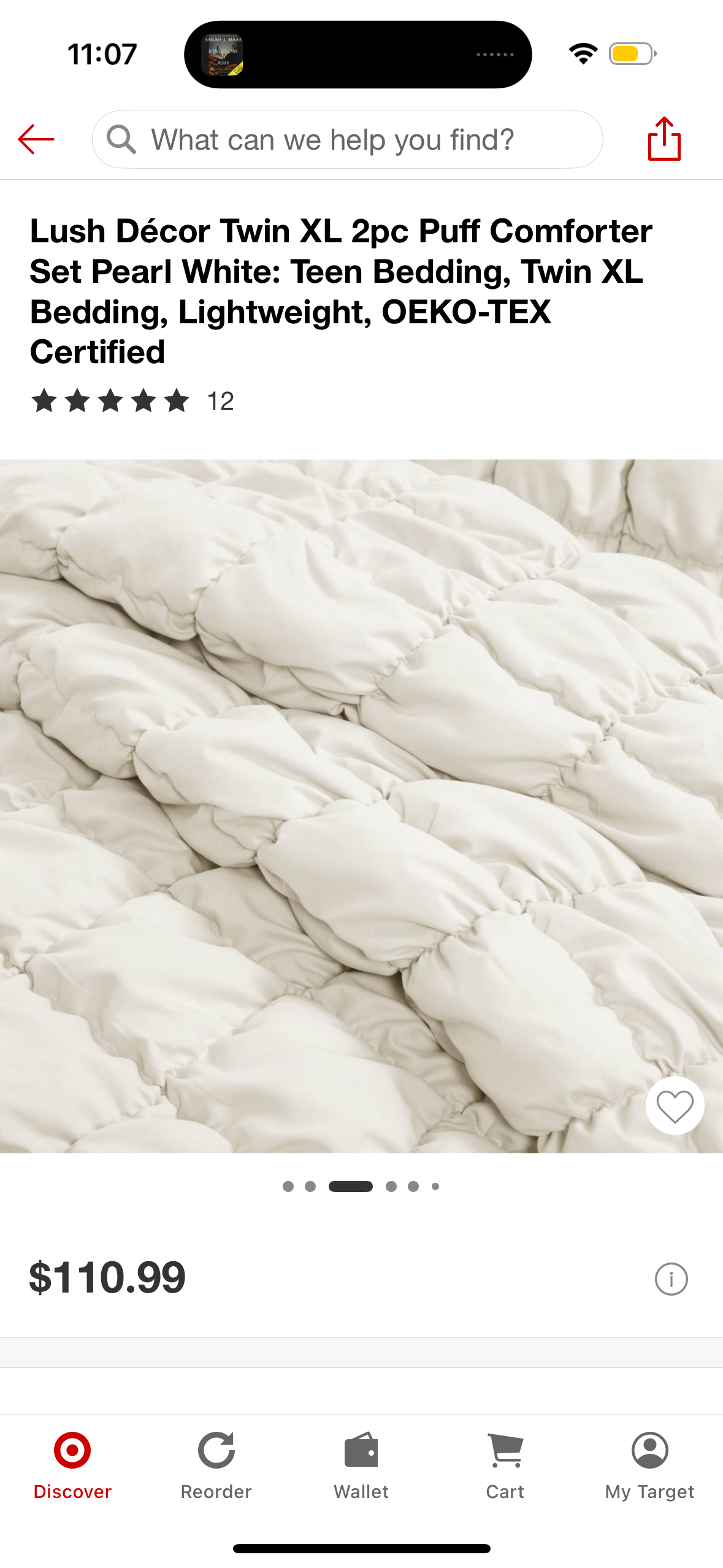 Lush Décor Twin XL 2pc Puff Comforter Set Pearl White: Teen Bedding, Twin XL Bedding, Lightweight, OEKO-TEX Certified