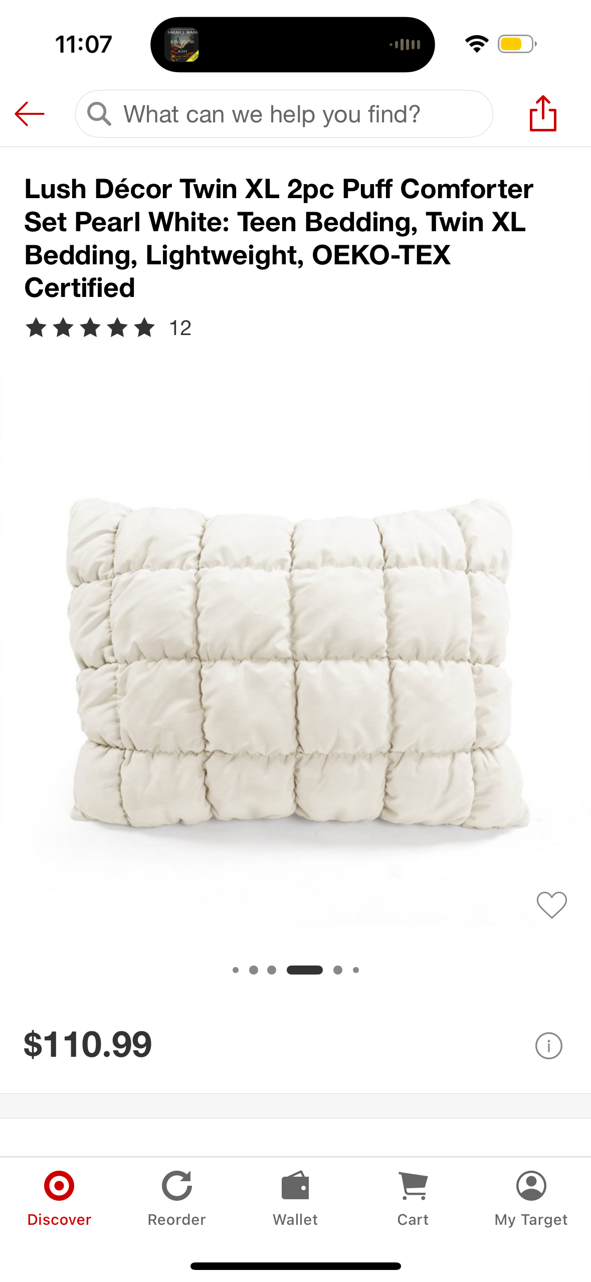 Lush Décor Twin XL 2pc Puff Comforter Set Pearl White: Teen Bedding, Twin XL Bedding, Lightweight, OEKO-TEX Certified