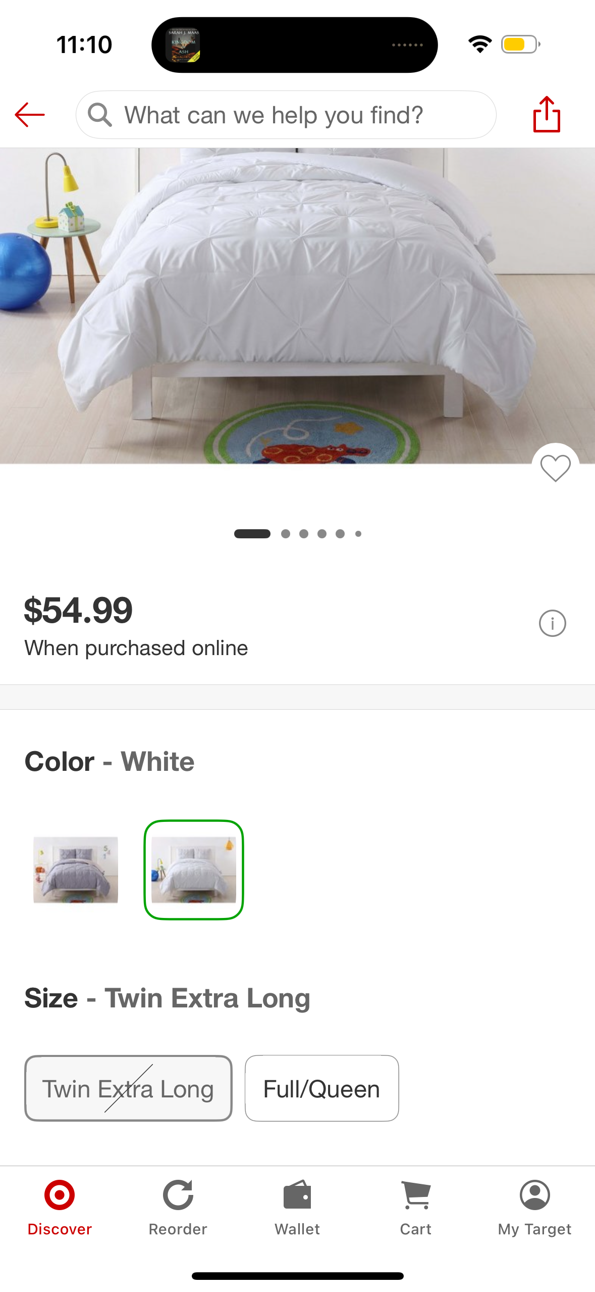 Twin XL Anytime Pleated Kids' Comforter Set White - My World: Microfiber Bedding, Teen & Kids, Modern Style, 2 Pieces