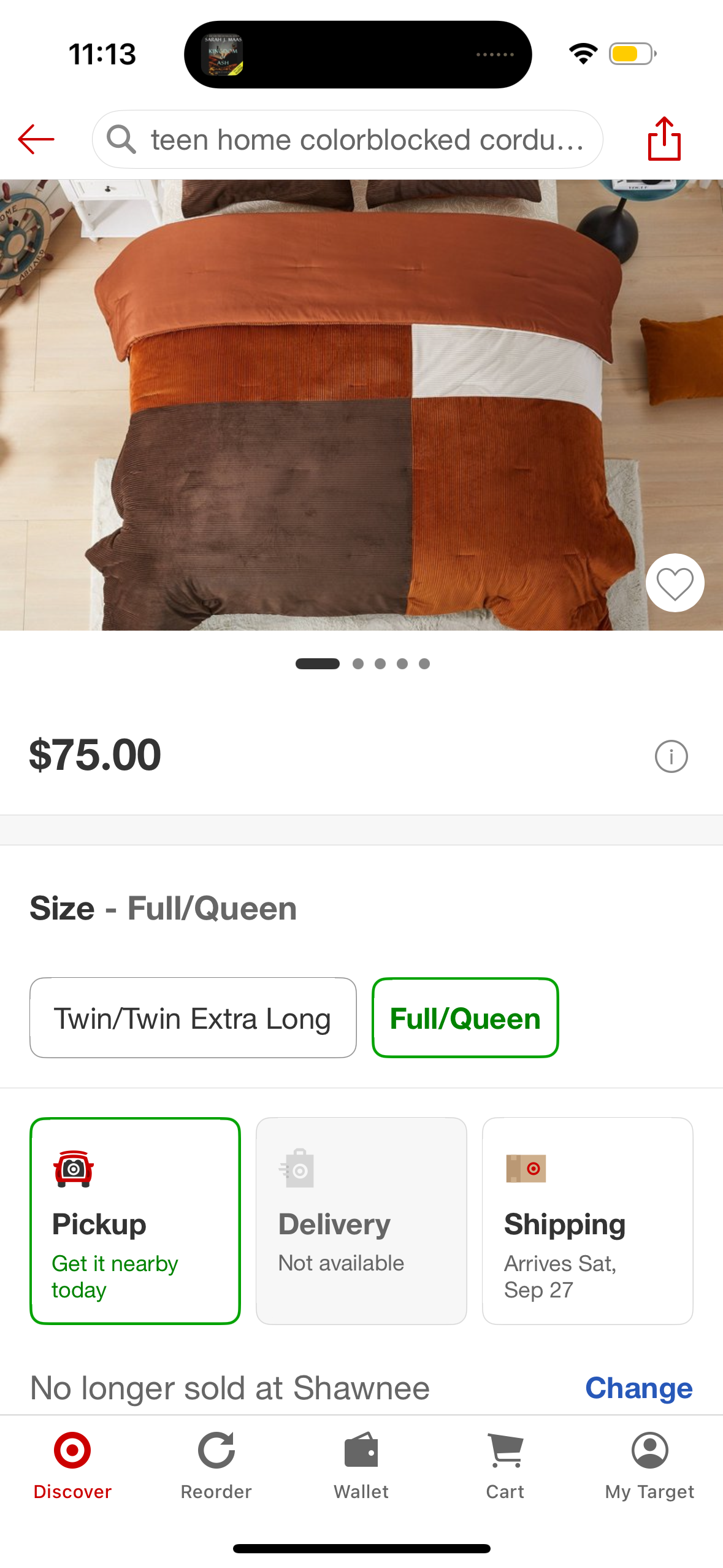 Seek Full/Queen Corduroy Comforter