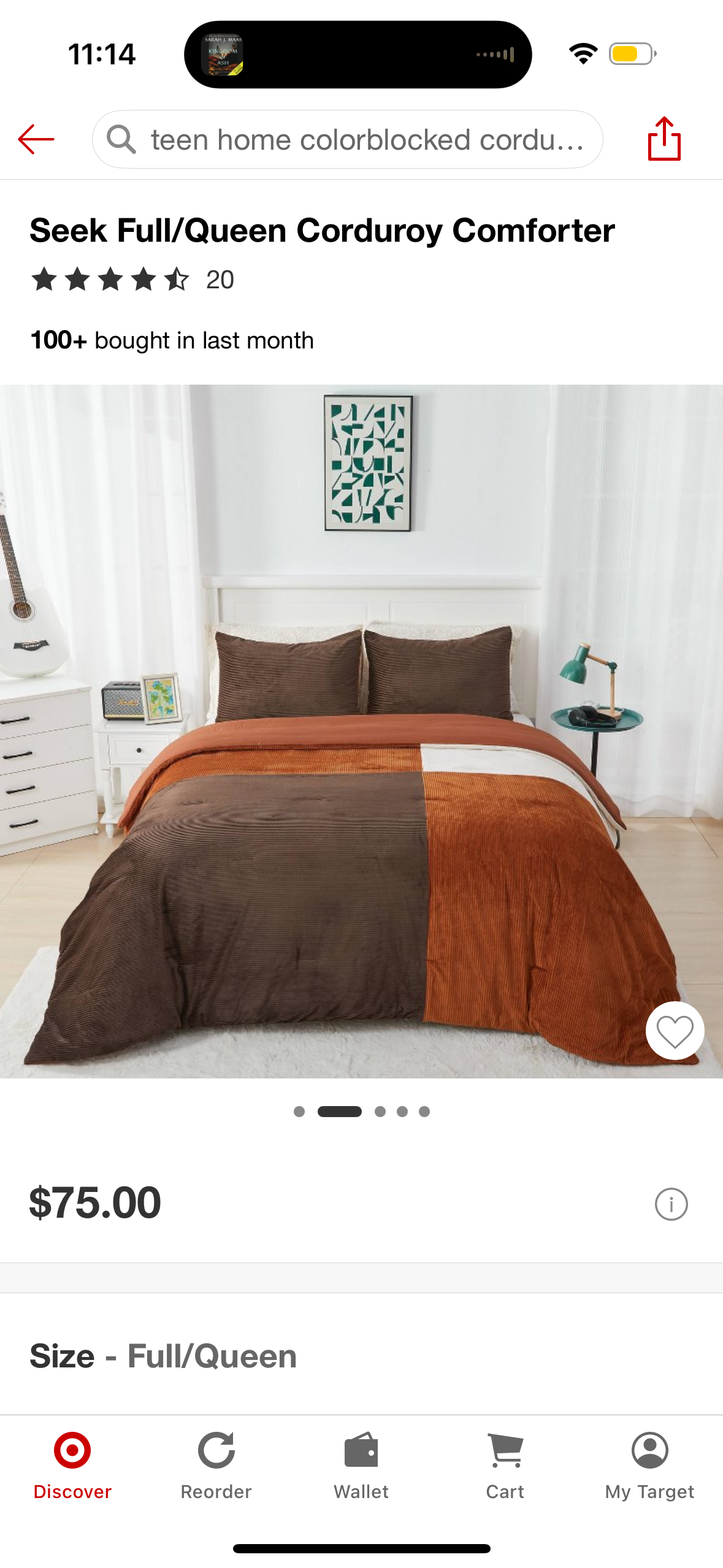 Seek Full/Queen Corduroy Comforter