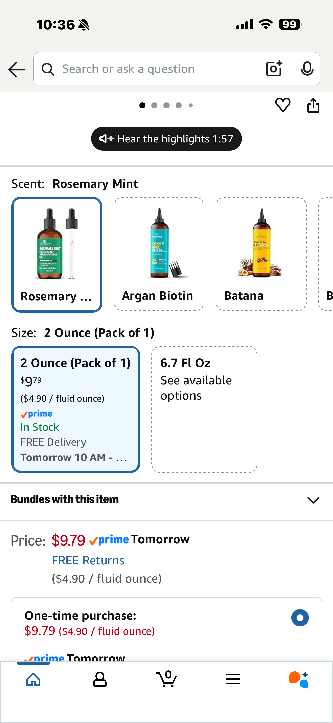 Botanic Hearth 100% Pure Rosemary Mint Oil For Hair Growth & Hair Treatment Oils 2 Fl Oz | Infused with coconut Oil | Hair Oil Repairs Dry Damaged Hair, Strengthening, Healthier | All Hair Types