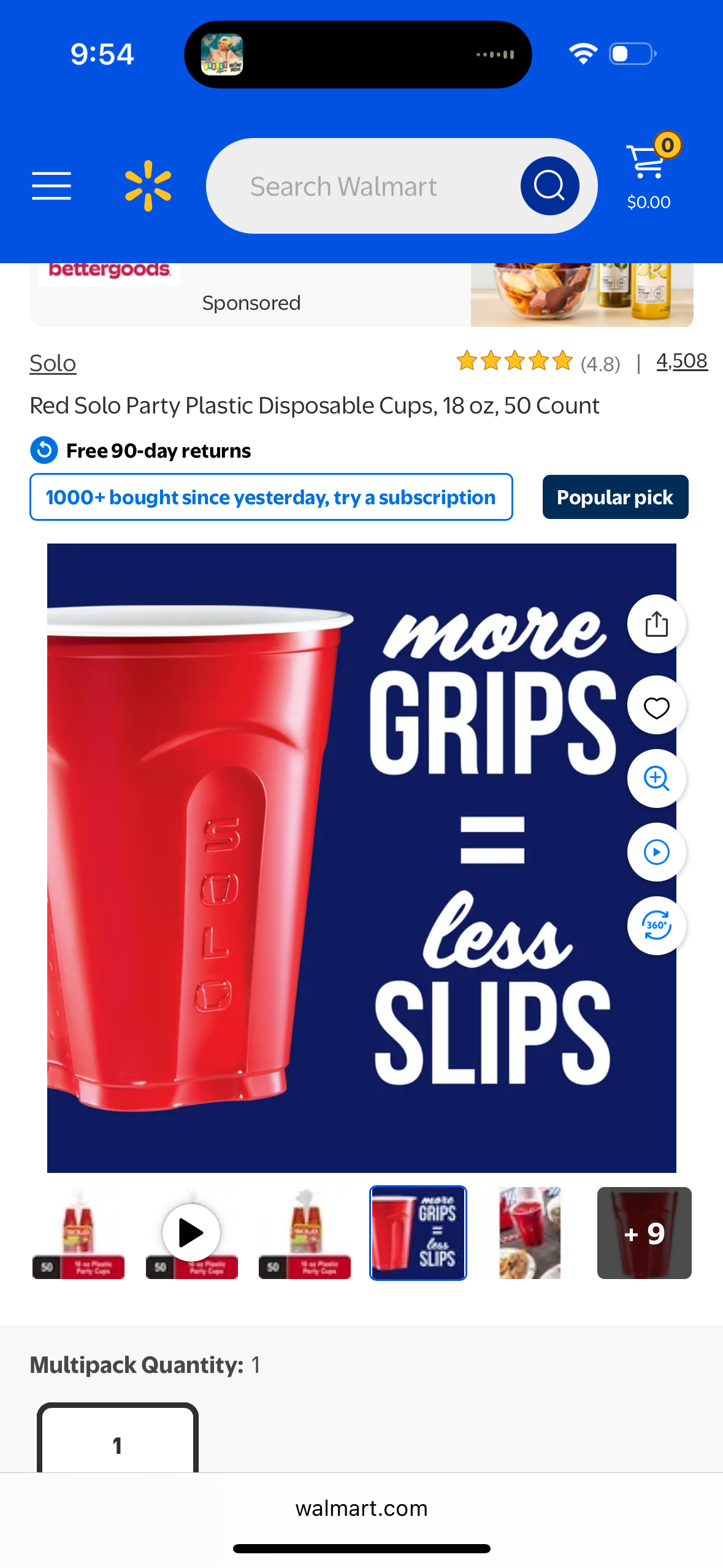 Solo Assorted 18-Ounce Color Plastic Cups, 50 Count