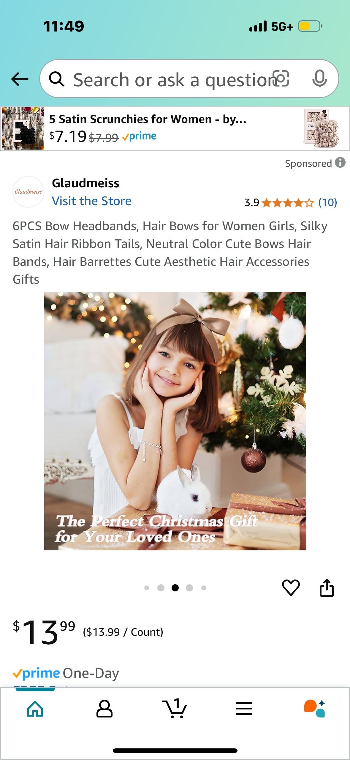 6PCS Bow Headbands, Hair Bows for Women Girls, Silky Satin Hair Ribbon Tails, Neutral Color Cute Bows Hair Bands, Hair Barrettes Cute Aesthetic Hair Accessories Gifts