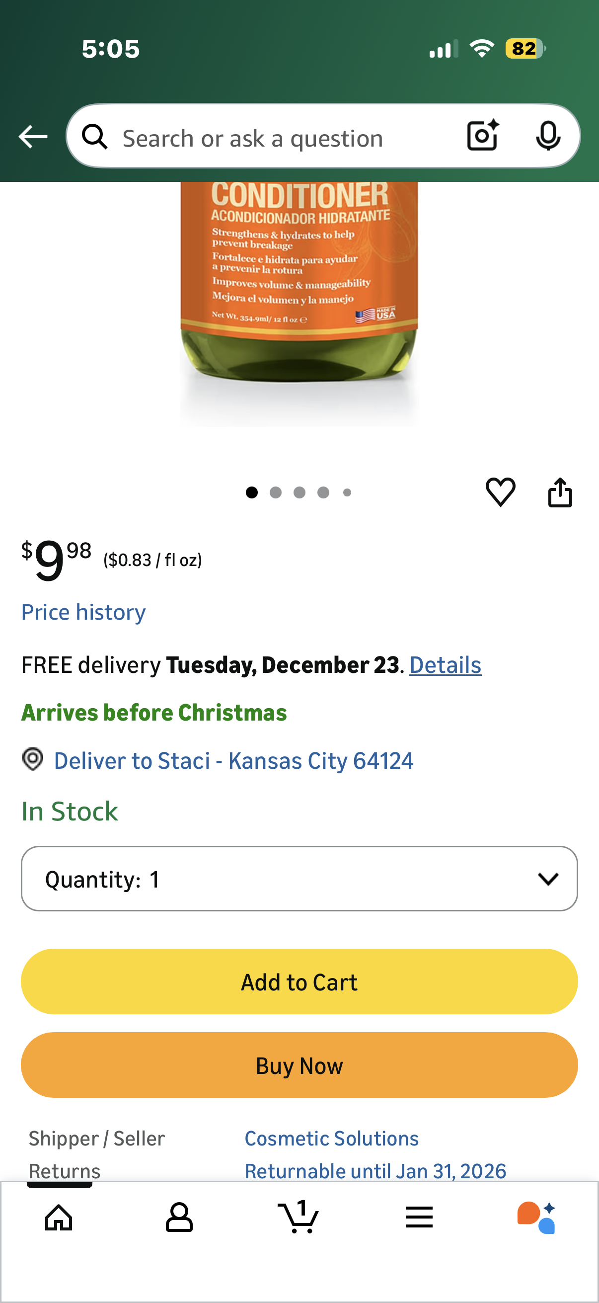 Difeel Argan Hydrating Conditioner 12 oz. - Natural Argan Oil Conditioner Hydrating, Sulfate Free Natural Conditioner for Hair