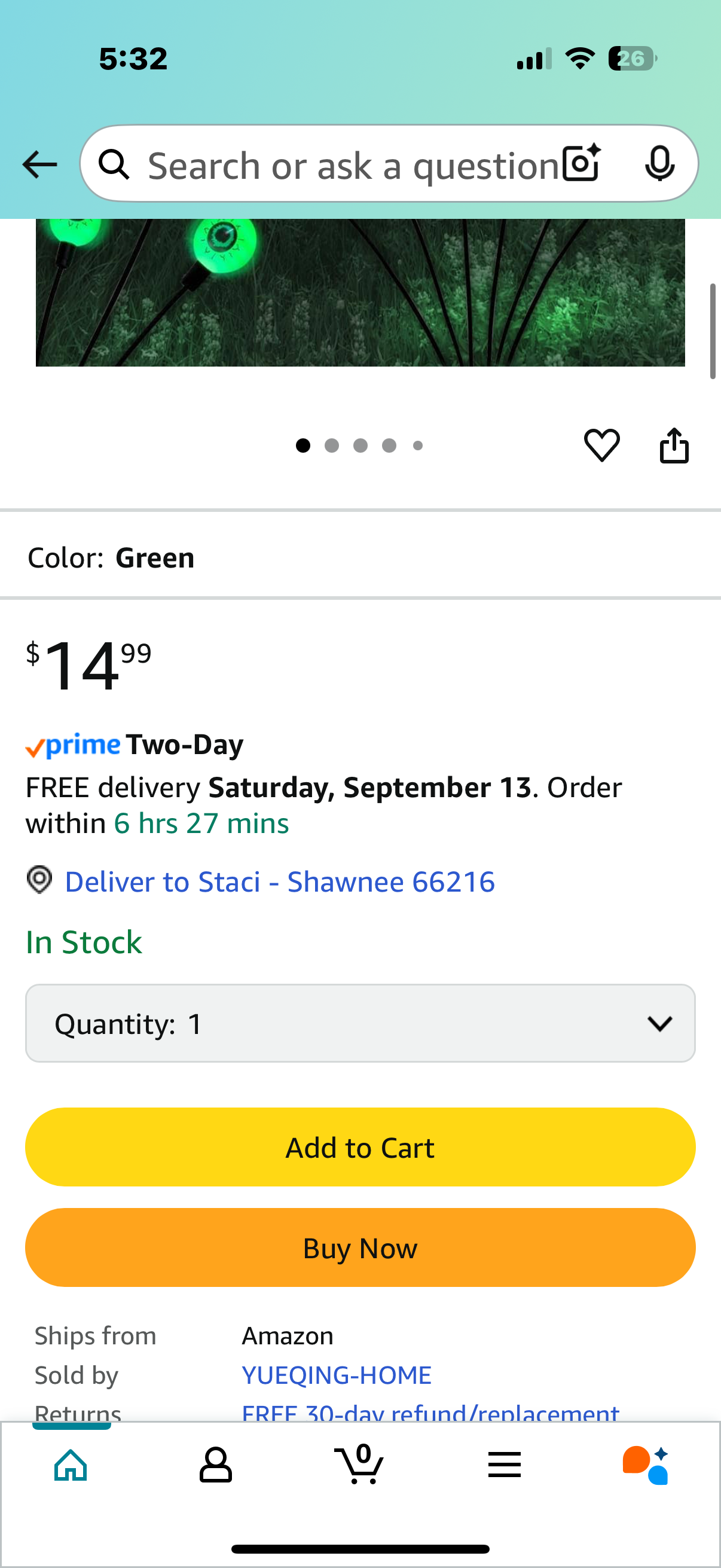 Halloween Decorations Outdoor Solar Scary Eyeball Lights,2PACKS 12LED Green Eyeball Swaying Firefly Lights,Waterproof Solar Halloween Path Lights for Yard/Garden/Lawn/Party Decor (Green