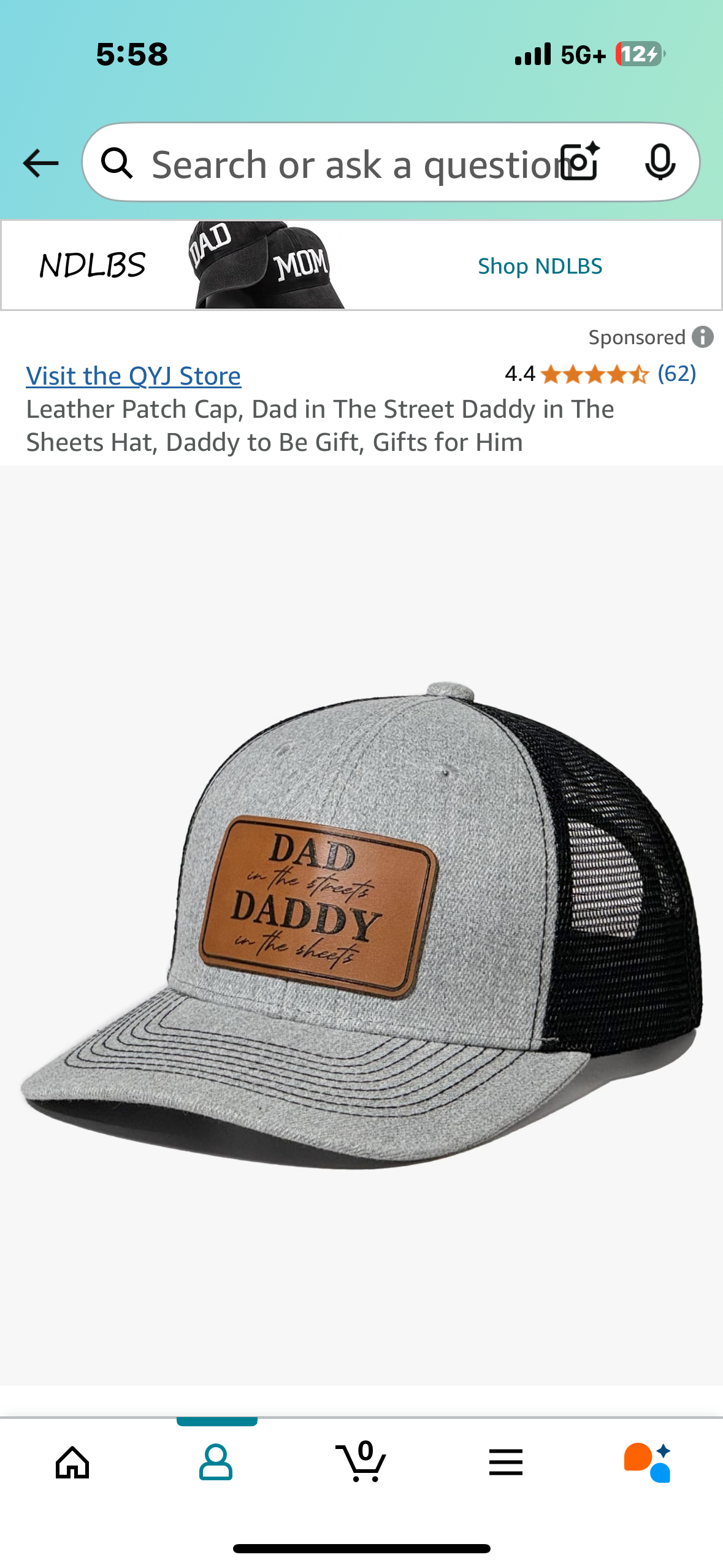 Leather Patch Cap, Dad in The Street Daddy in The Sheets Hat, Daddy to Be Gift, Gifts for Him