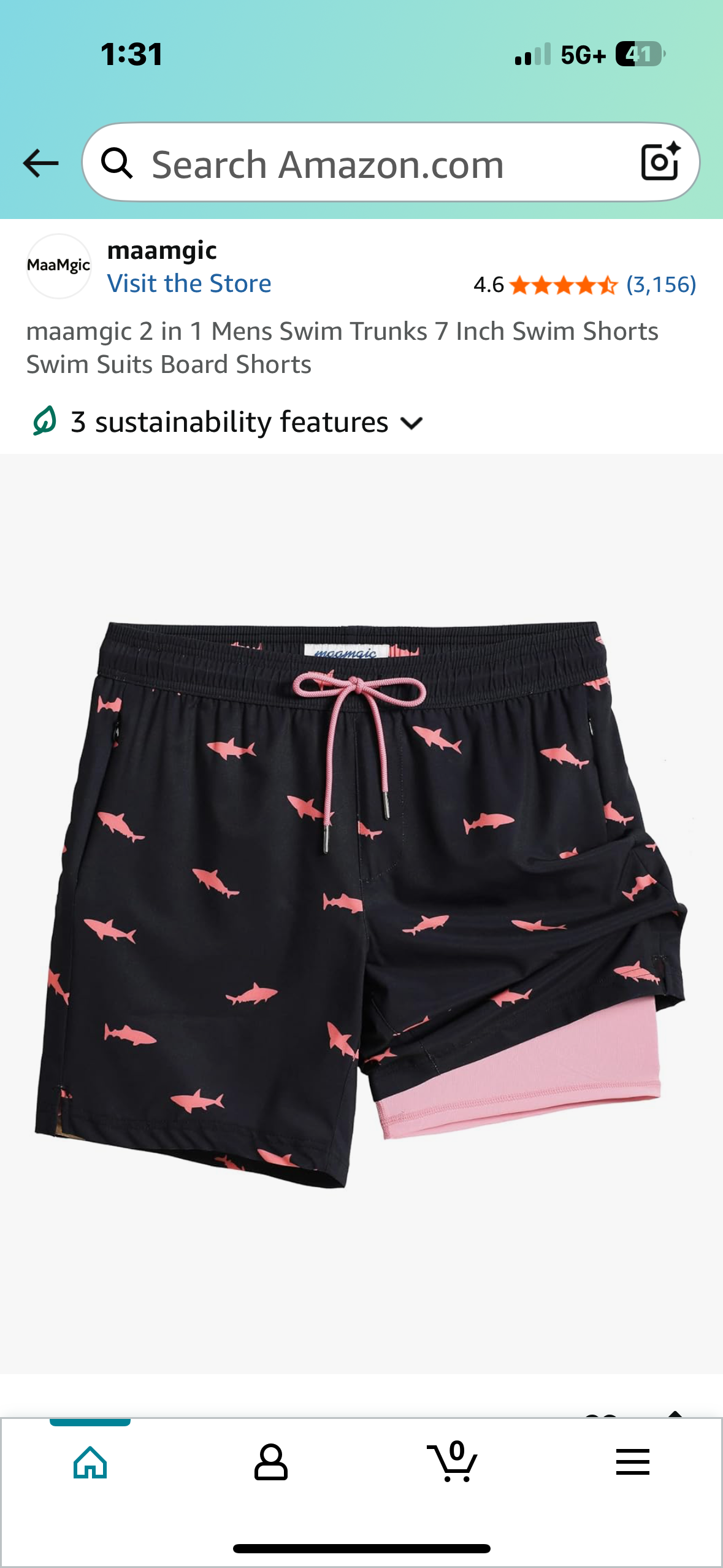 2 in 1 Mens Swim Trunks, 7 Inch Swim Suit Board Shorts (Size XXL)