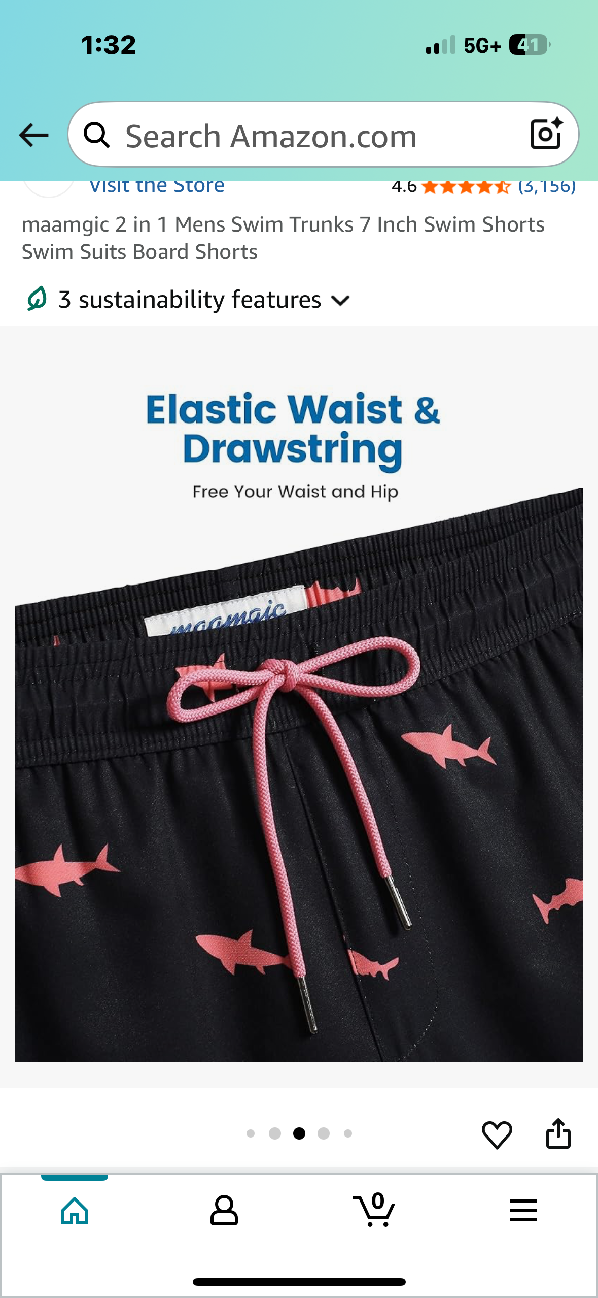 2 in 1 Mens Swim Trunks, 7 Inch Swim Suit Board Shorts (Size XXL)