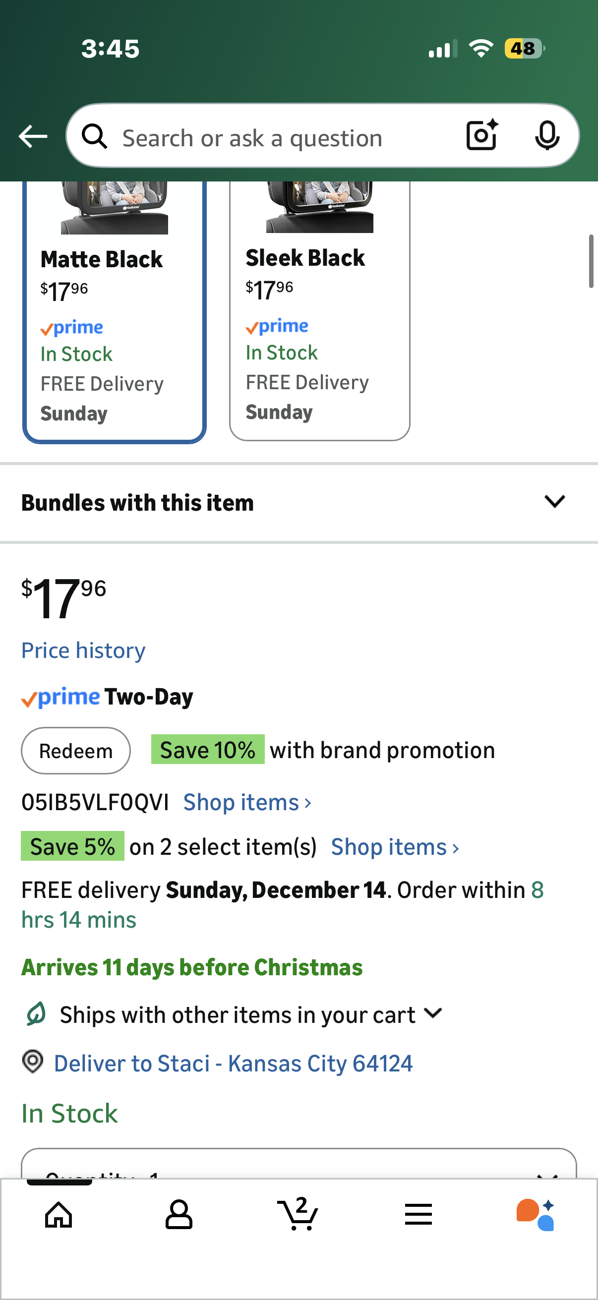 KeaBabies Baby Car Seat Mirror - Wide Shatterproof Backseat Infant Car Mirror for Baby Rear Facing, Crystal Clear View, Travel Accessories, Easy Install & Adjust for Removable Headrest (Matte Black