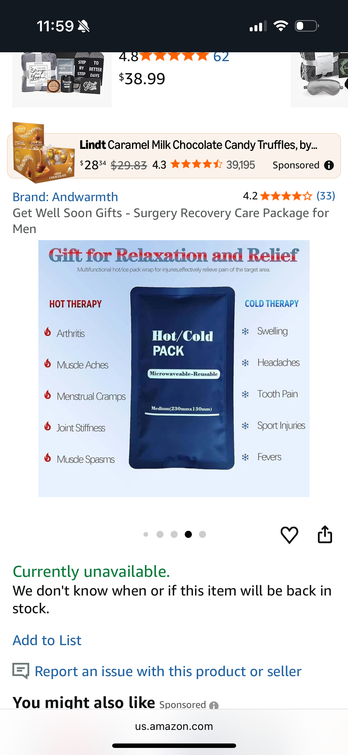 Get Well Soon Gifts - Surgery Recovery Care Package for Men