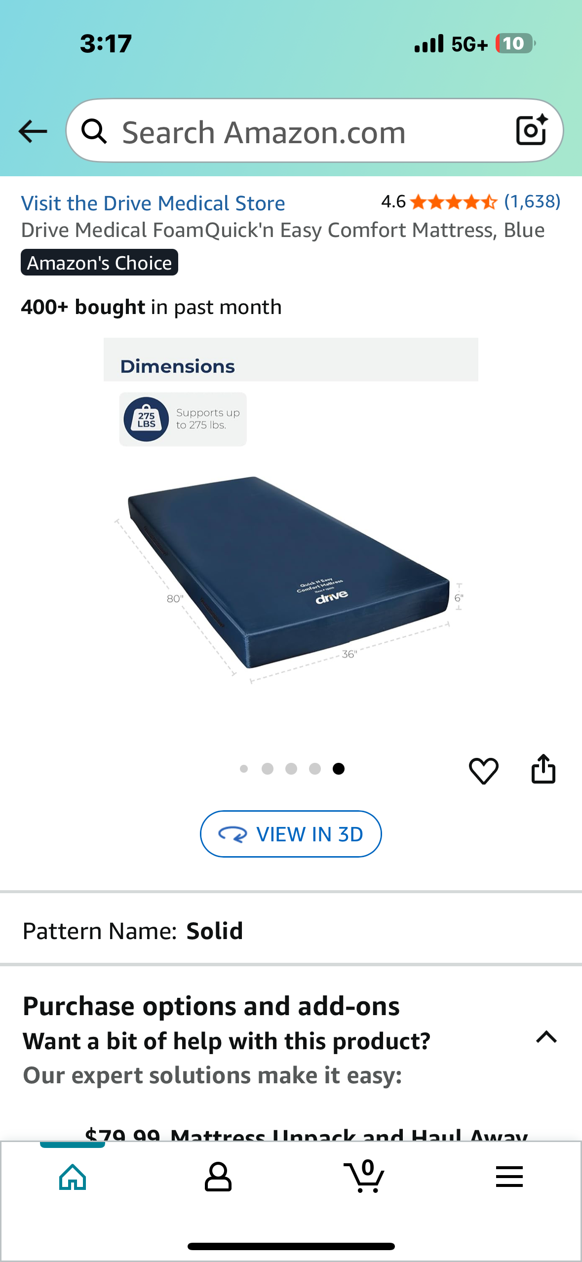 Drive Medical FoamQuick'n Easy Comfort Mattress, Blue (B1070)