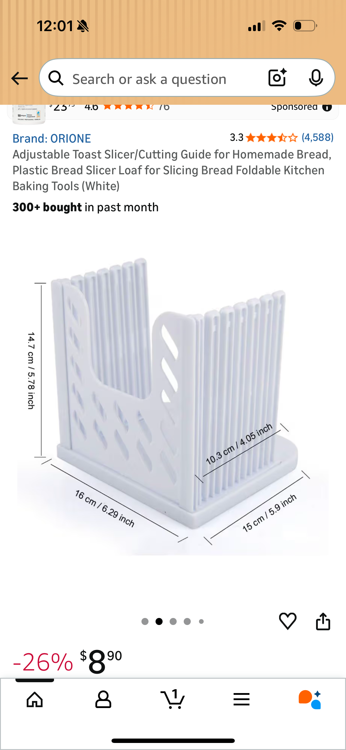 Adjustable Toast Slicer/Cutting Guide for Homemade Bread, Plastic Bread Slicer Loaf for Slicing Bread Foldable Kitchen Baking Tools (White)