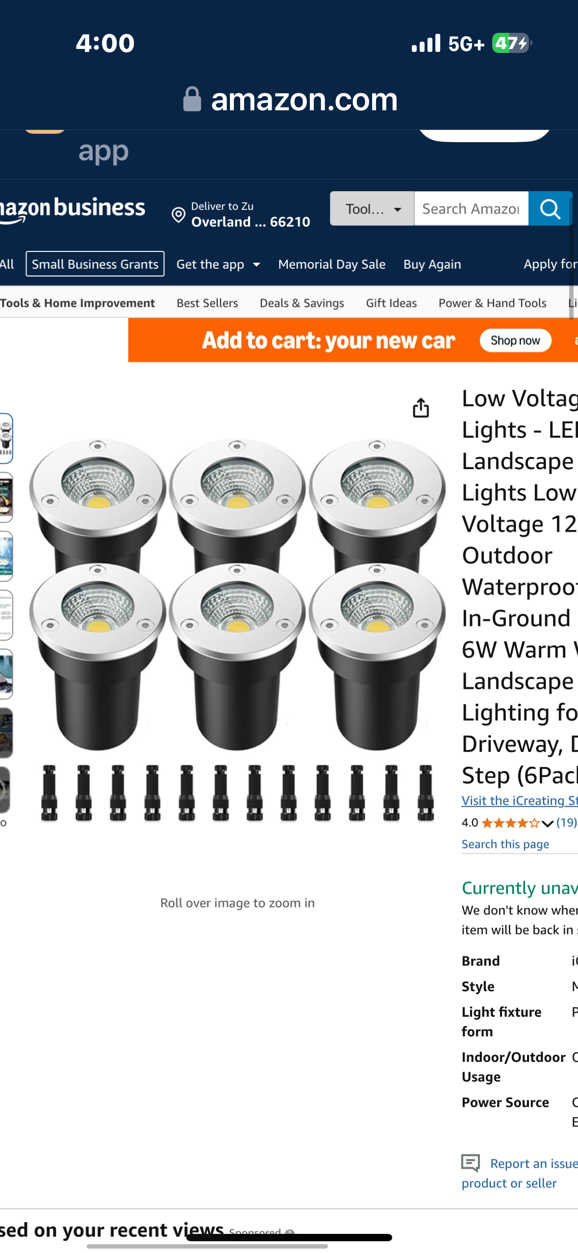 Low Voltage Well Lights - LED Landscape Well Lights Low Voltage 12V Outdoor Waterproof IP67 In-Ground Lights 6W Warm White Landscape Lighting for Driveway, Deck, Step (6Pack