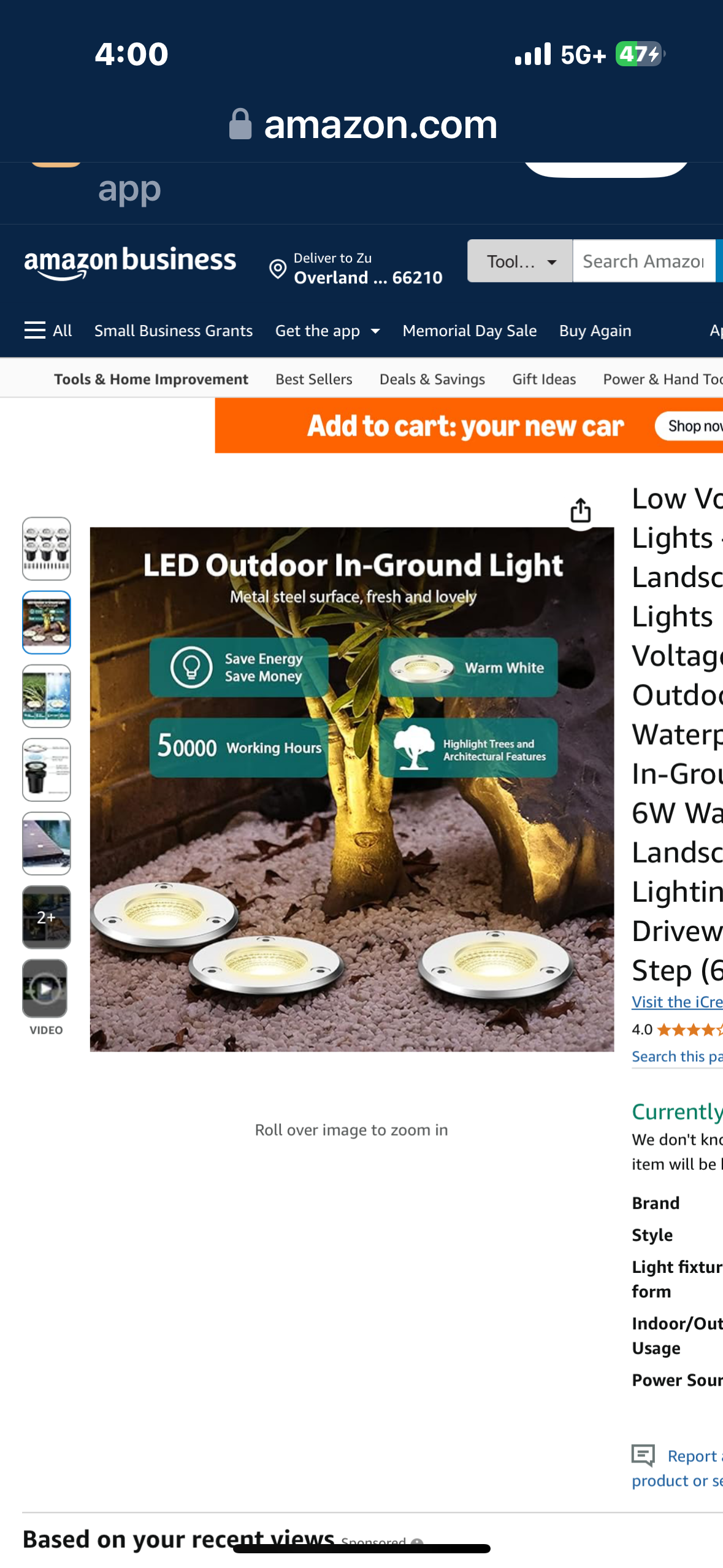Low Voltage Well Lights - LED Landscape Well Lights Low Voltage 12V Outdoor Waterproof IP67 In-Ground Lights 6W Warm White Landscape Lighting for Driveway, Deck, Step (6Pack
