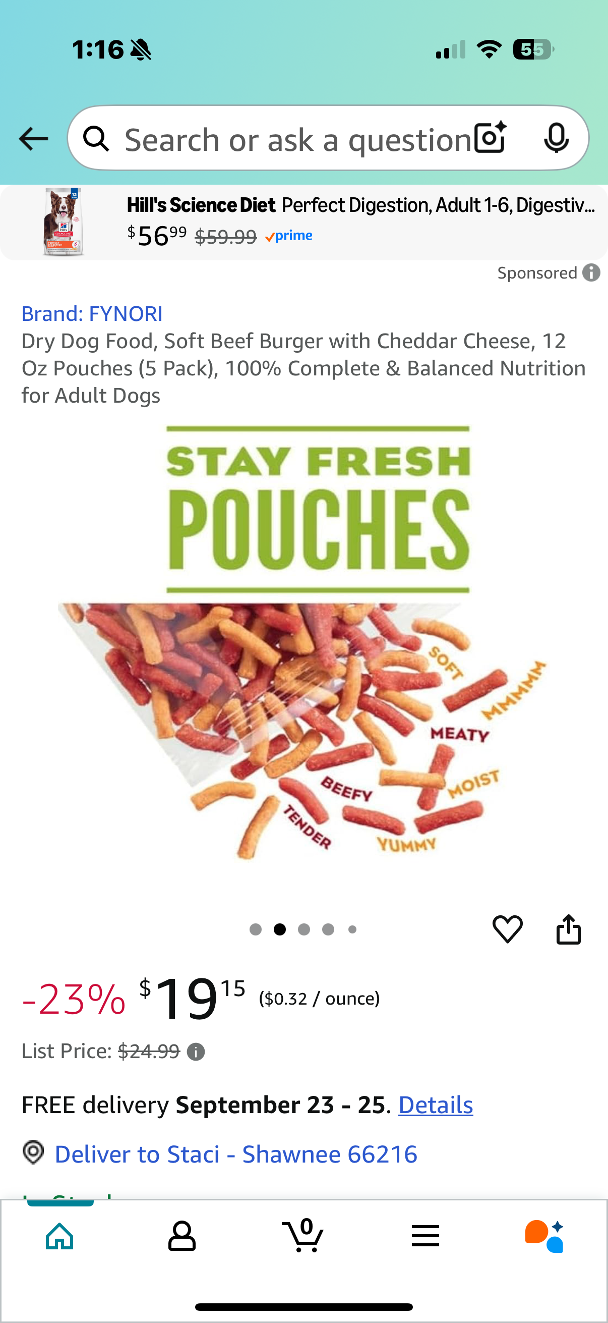 Purina Moist and Meaty Dog Food, Soft Beef Burger with Cheddar Cheese, 6 Pouches100% Complete & Balanced Nutrition for Adult Dogs