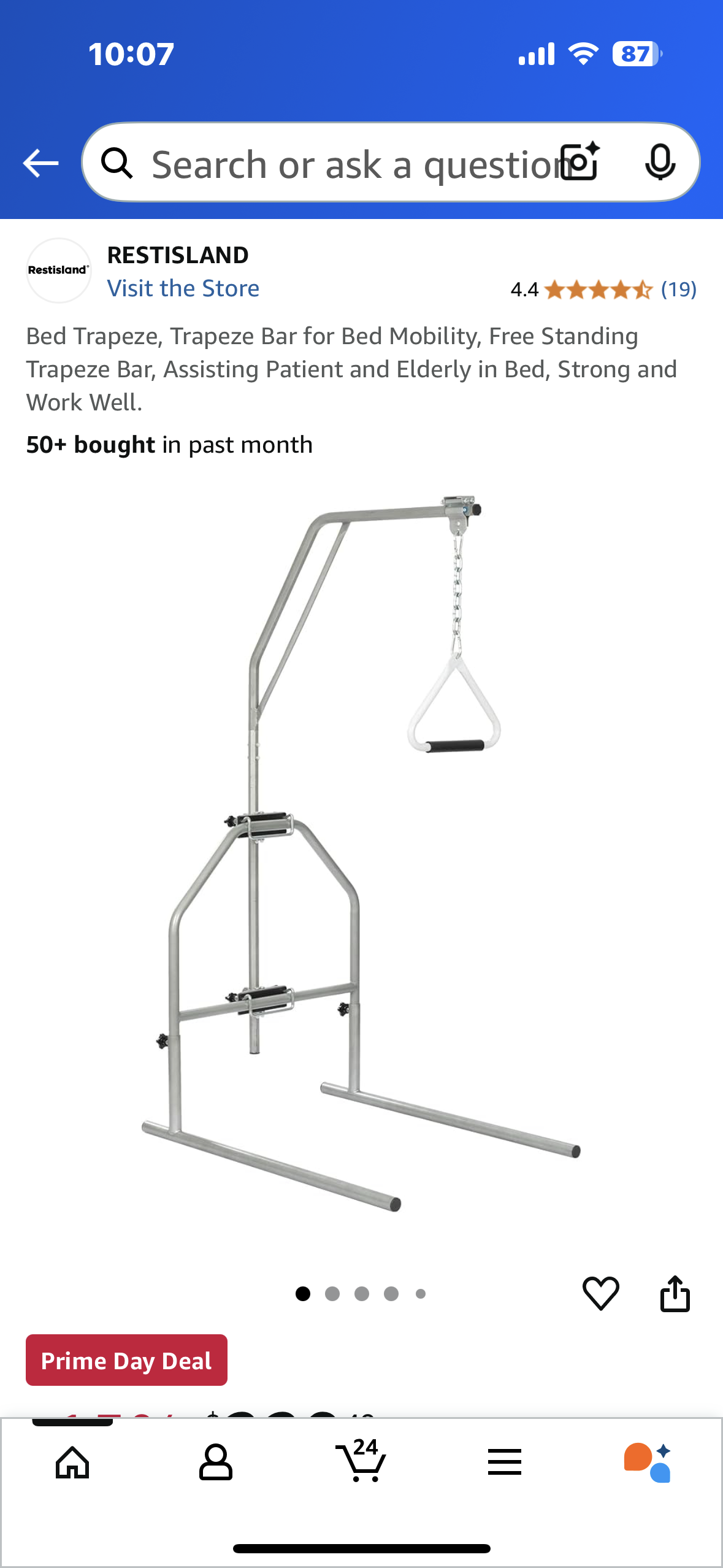 New - Trapeze Bar for Bed Mobility, Free Standing Trapeze Bar (B939)