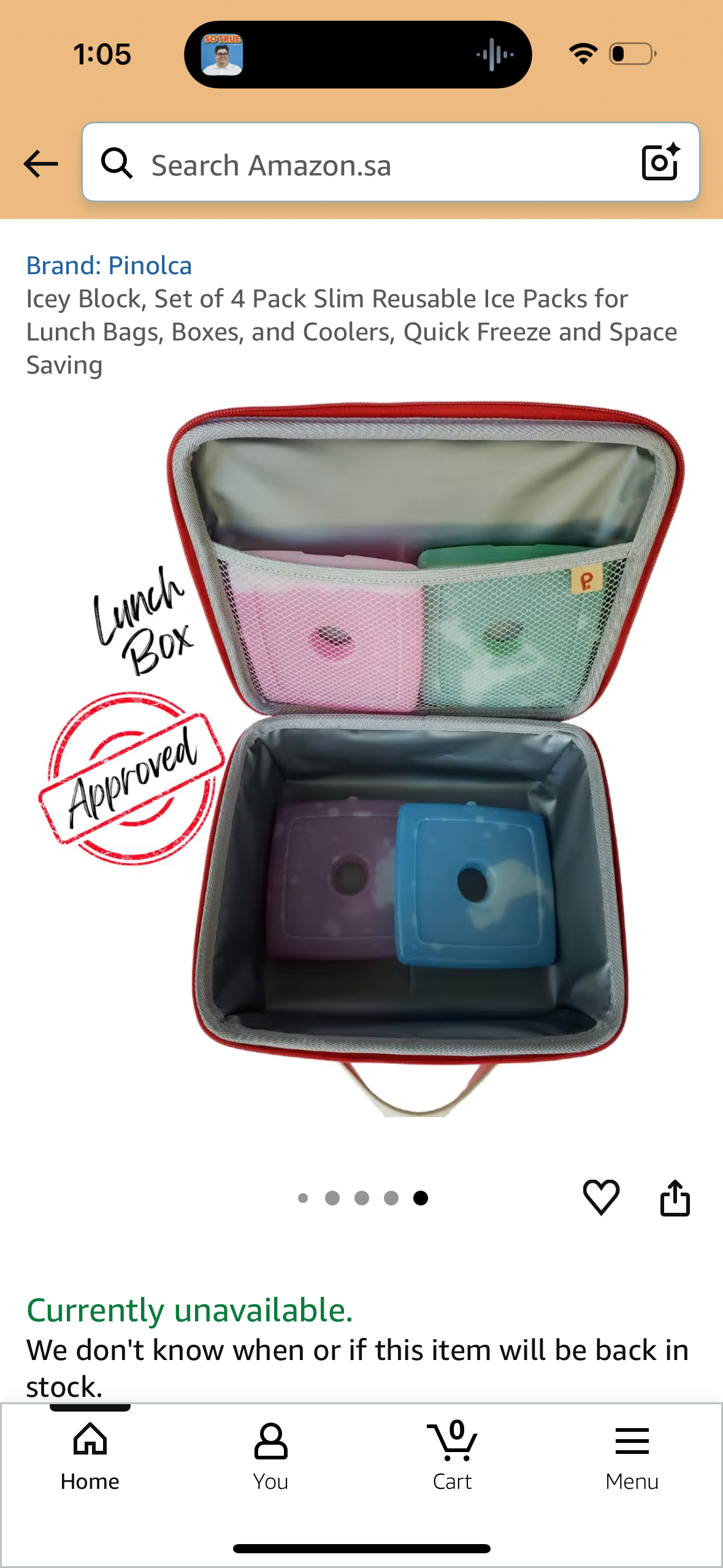 Icey Block, Set of 4 Pack Slim Reusable Ice Packs for Lunch Bags, Boxes, and Coolers, Quick Freeze and Space Saving