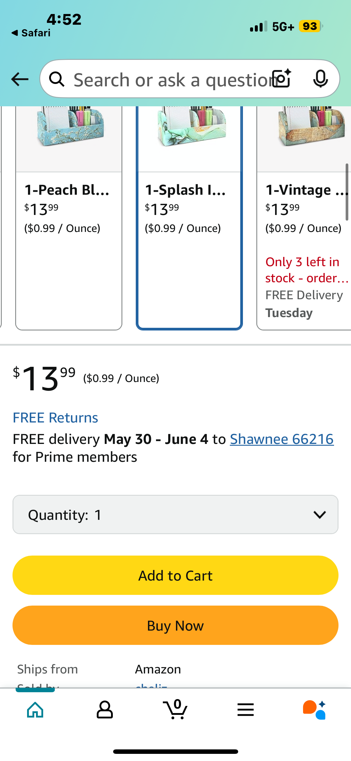 QIELIZI Remote Control Holder, PU Leather Remote Caddy Desktop Organizer with 5 Spacious Compartments for TV Remotes/Media Controllers/Office Supplies (1-Splash Ink)