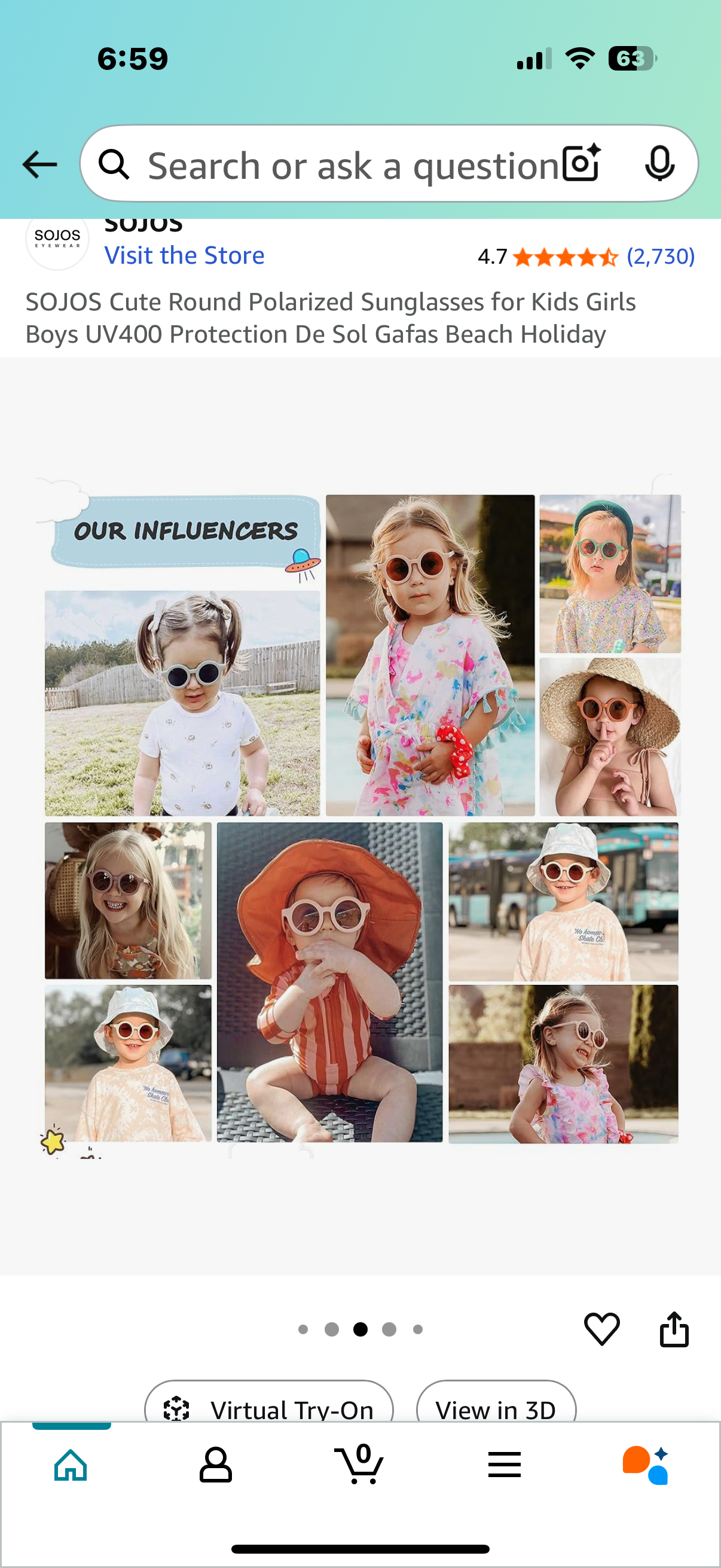 Cute Round Polarized Sunglasses for Kids with Bonus Bow