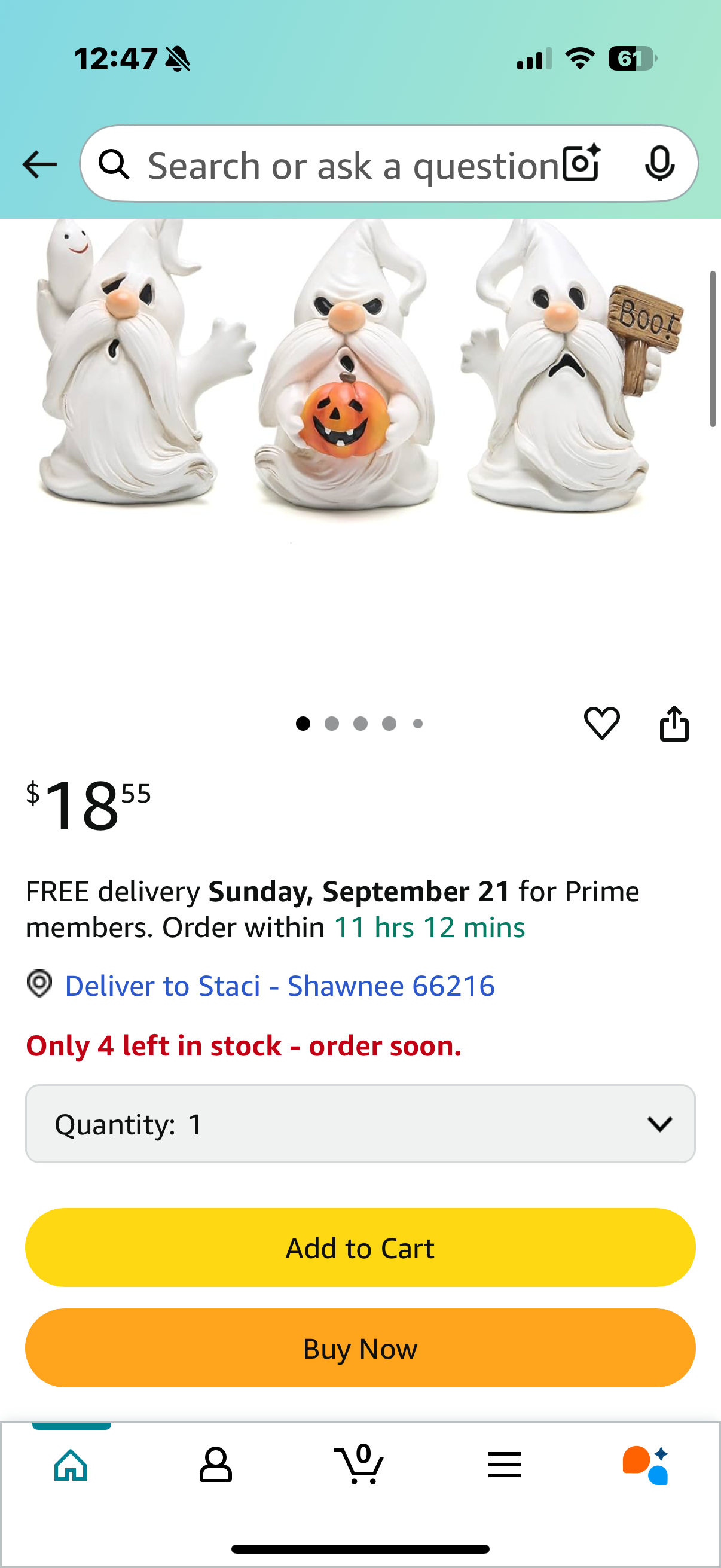 Hodao Halloween Ghost Figurines, Set of 3,Halloween Decorations White