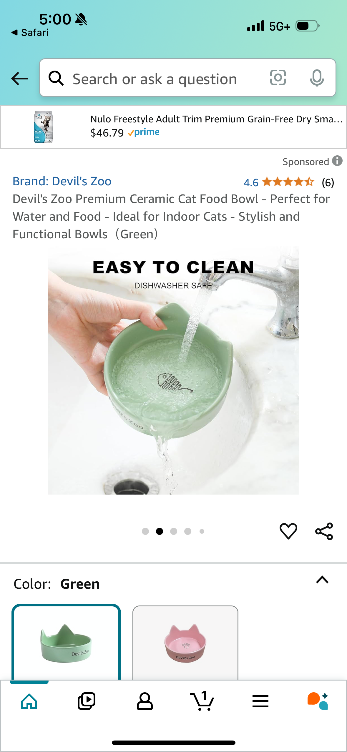 Devil's Zoo Premium Ceramic Cat Food Bowl - Perfect for Water and Food - Ideal for Indoor Cats - Stylish and Functional Bowls (Yellow)