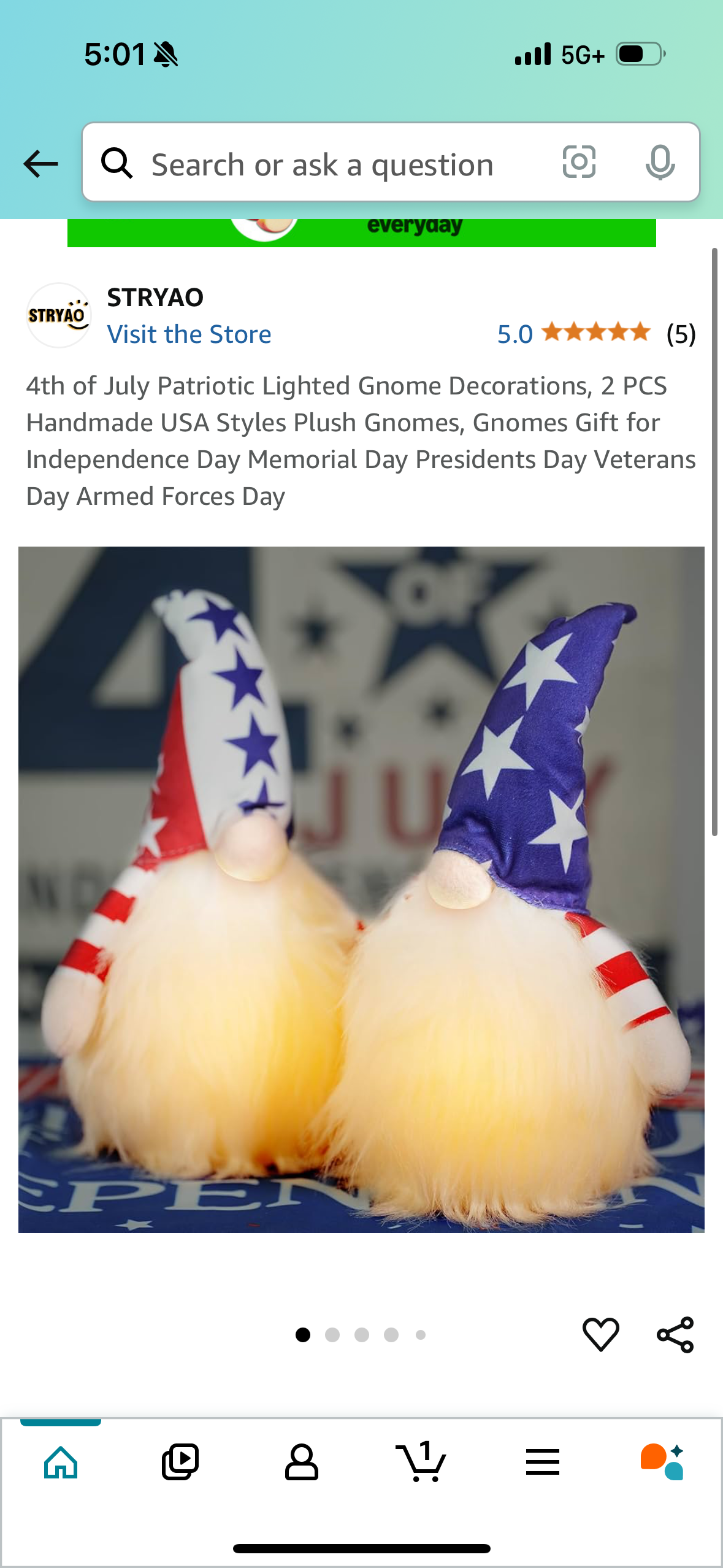 4th of July Patriotic Lighted Gnome Decorations, 2 PCS Handmade USA Styles Plush Gnomes, Gnomes Gift for Independence Day Memorial Day Presidents Day Veterans Day Armed Forces Day
