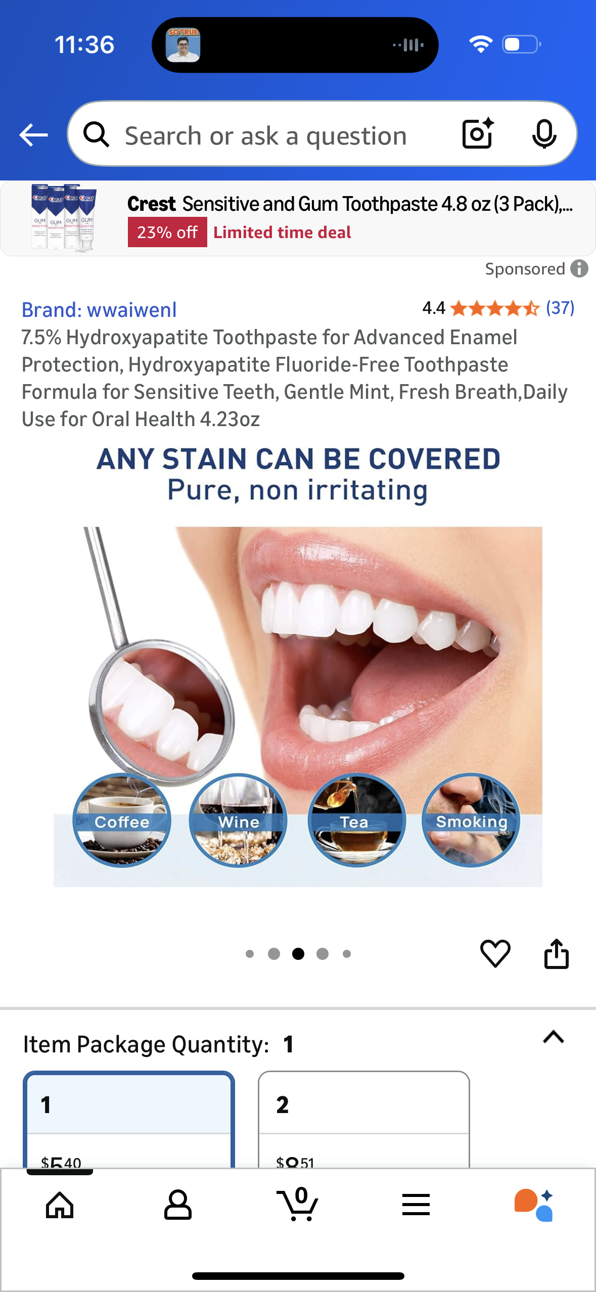 7.5% Hydroxyapatite Toothpaste for Advanced Enamel Protection, Hydroxyapatite Fluoride-Free Toothpaste Formula for Sensitive Teeth, Gentle Mint, Fresh Breath,Daily Use for Oral Health 4.23oz