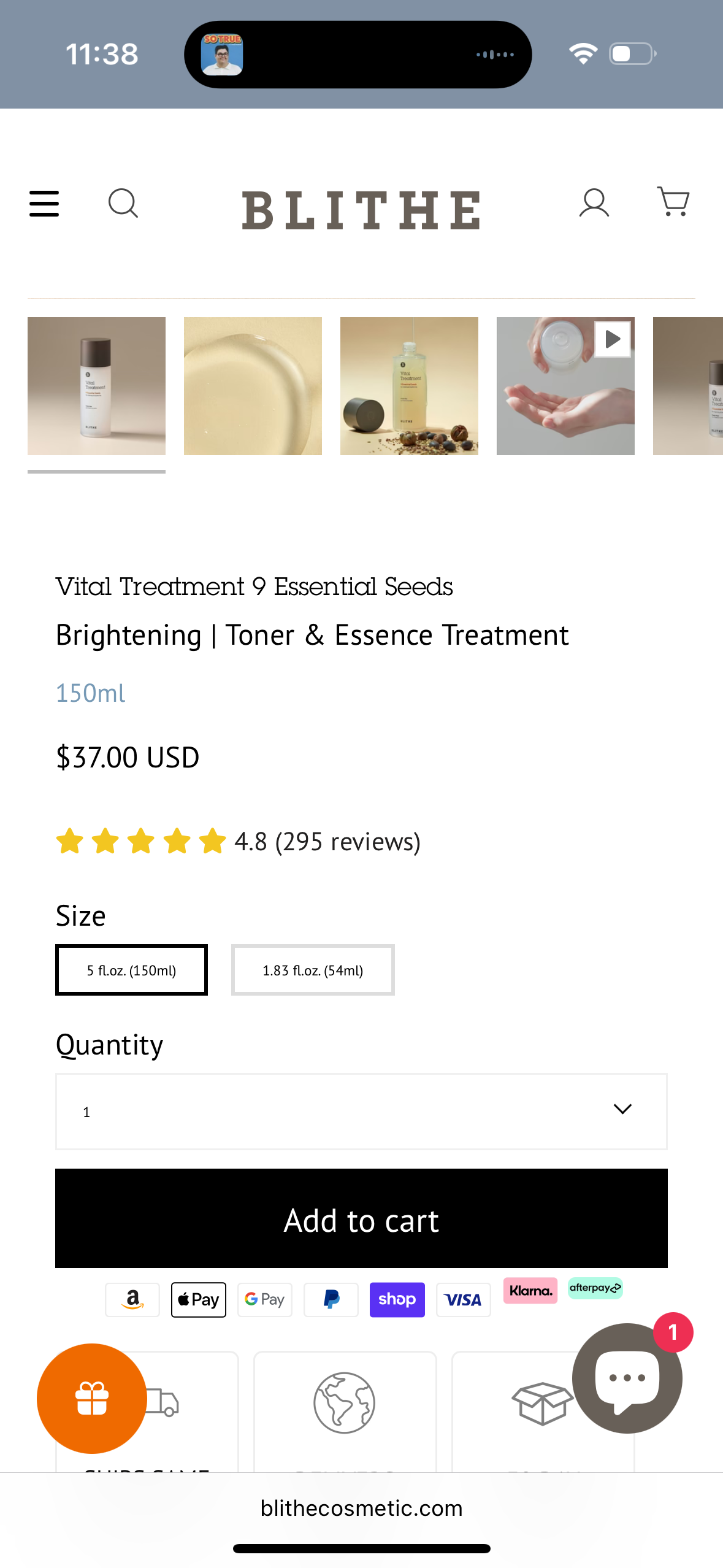 Blithe Vital Treatment 9 Essential Seeds Niacinamide Toner - Korean Skin Essence for Face, Clarifying Oily Skin Vitalizing & Dark Spots 5 Fl Oz
