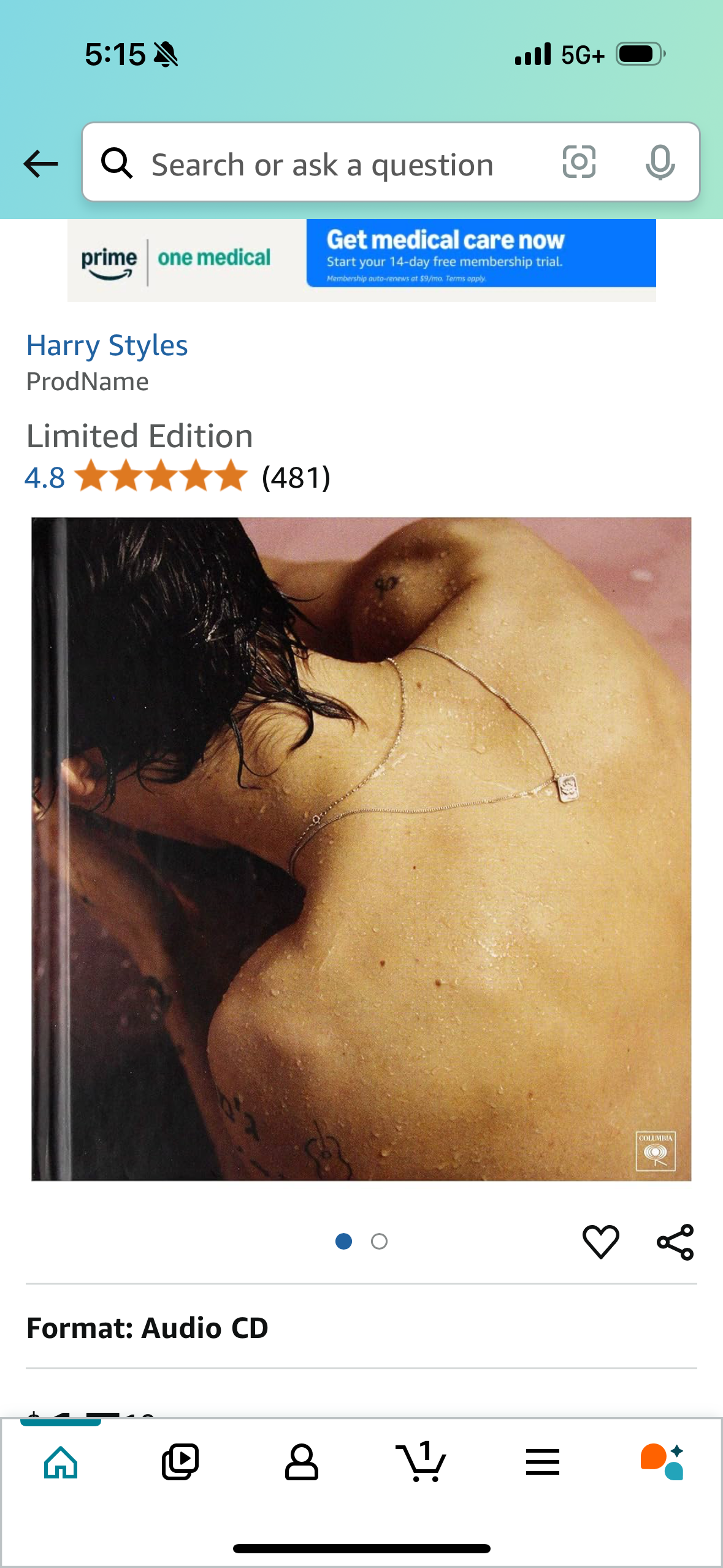Harry Styles Audio CD Limited Edition + Featuring 32 pages of exclusive images from the making of the album