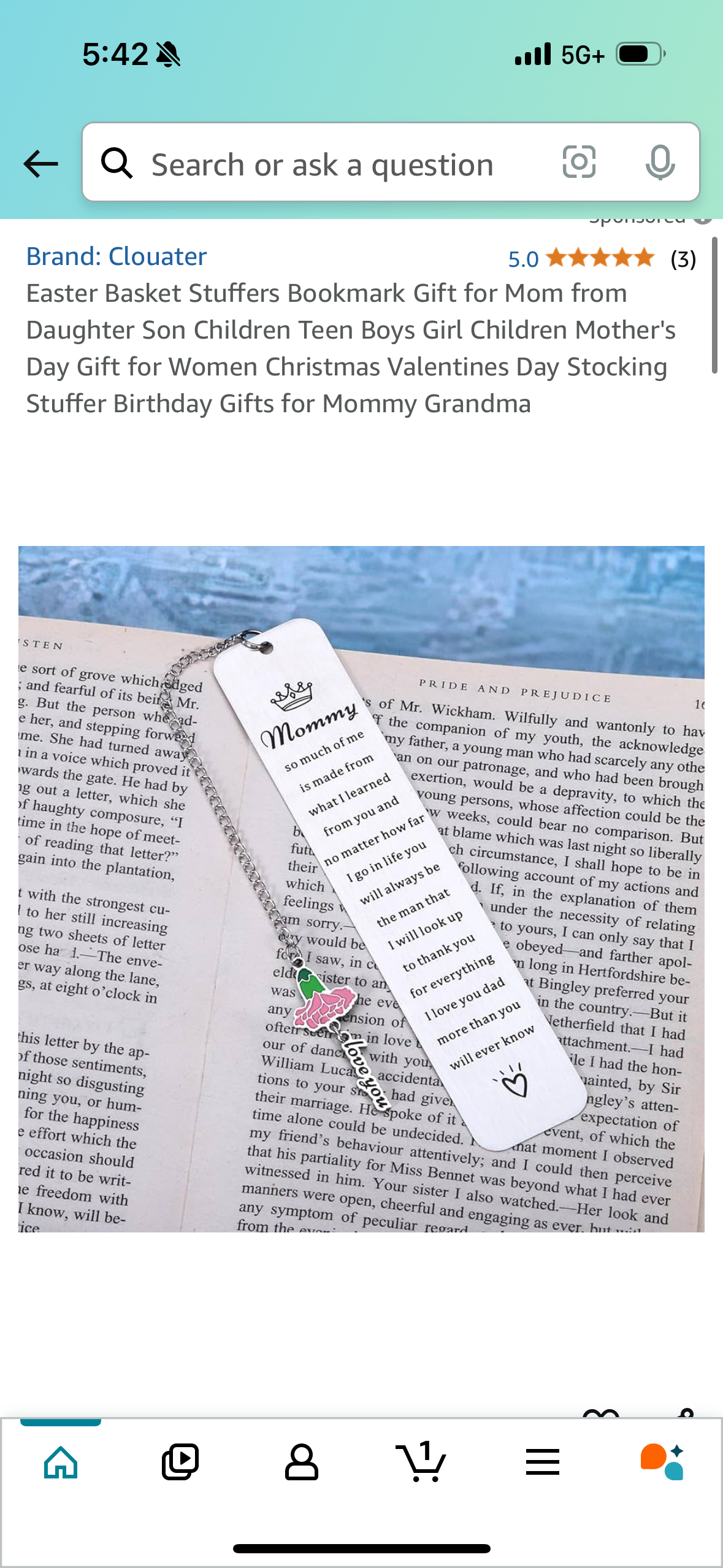 Bookmark Gift for Mom