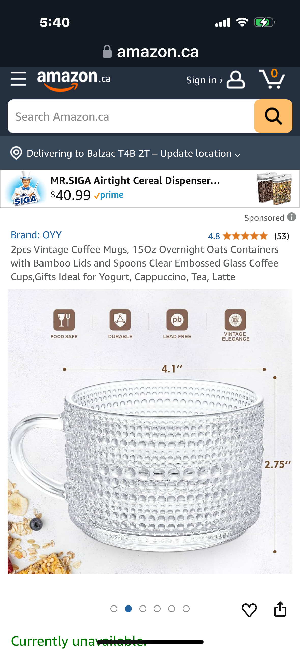 2pcs Vintage Coffee Mugs, 15Oz Overnight Oats Containers with Bamboo Lids and Spoons Clear Embossed Glass Coffee Cups,Gifts Ideal for Yogurt, Cappuccino, Tea, Latte