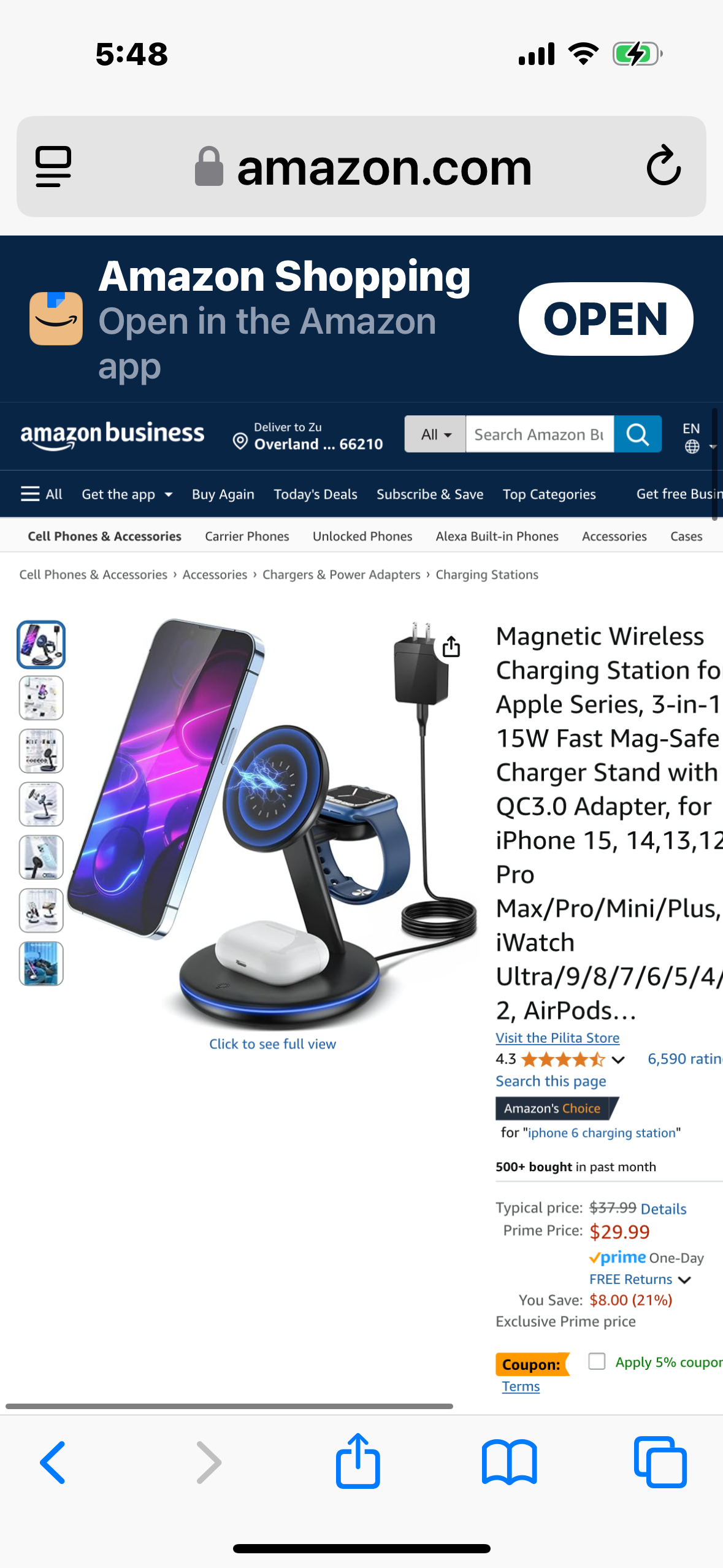 Pilita Magnetic Wireless Charging Station for Apple Series, 3-in-1 20W Fast Mag-Safe Charger Stand with QC3.0 Adapter, for iPhone 15,14,13,12Pro Max/Pro/Mini/Plus, iWatch Ultra/9/8/7/SE/6/5/4/3/2